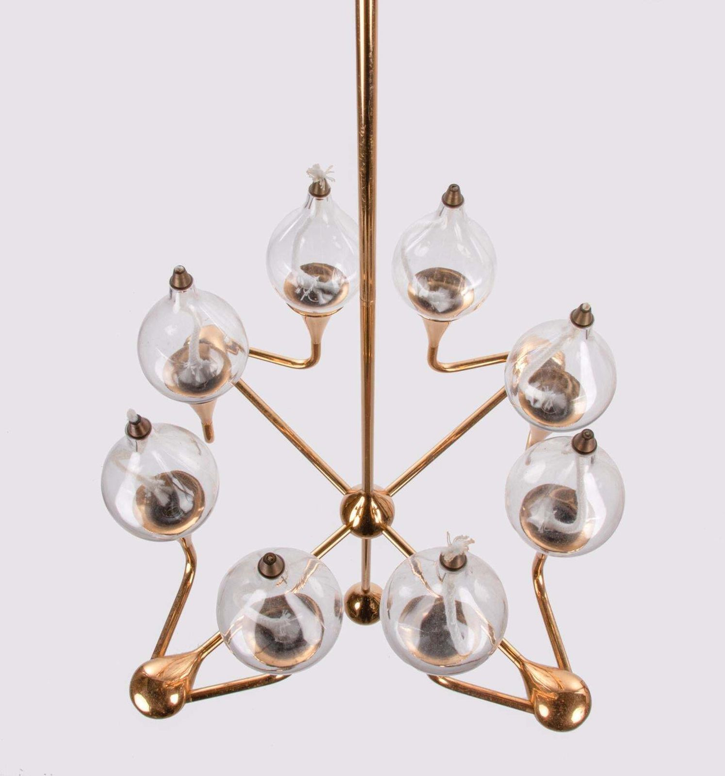 Mid Century Gold Plated Oil Candelabra Chandelier By Freddie Andersen, 1970s photo 1702.0
