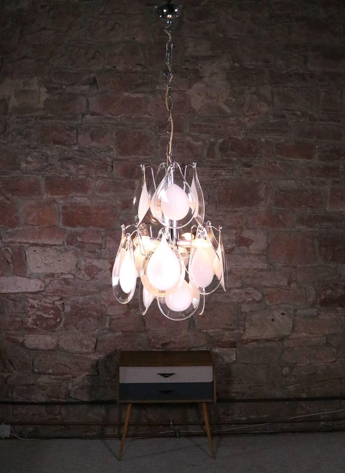 1960 Italy Vistosi Sputnik Chandelier Murano Glass & Chrome By Gino Vistosi photo vinterior