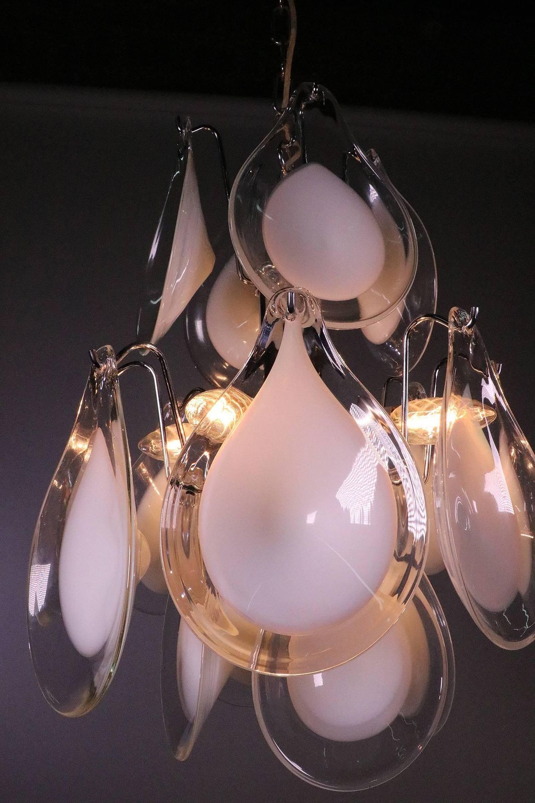 1960 Italy Vistosi Sputnik Chandelier Murano Glass & Chrome By Gino Vistosi photo buy