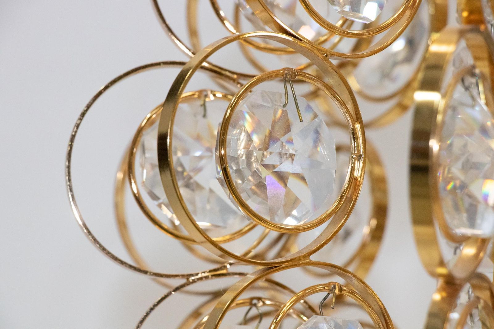 1960 Germany Palwa Orbit Chandelier Crystal & Gilt Brass By Gaetano Sciolari photo buy