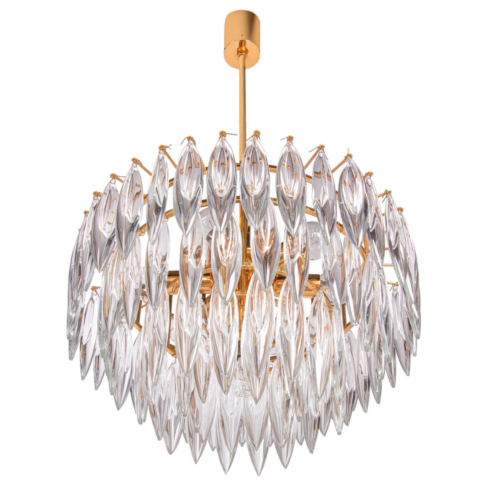 1960 Vienna Bakalowits & Sons Chandelier Crystal & Gold Plated