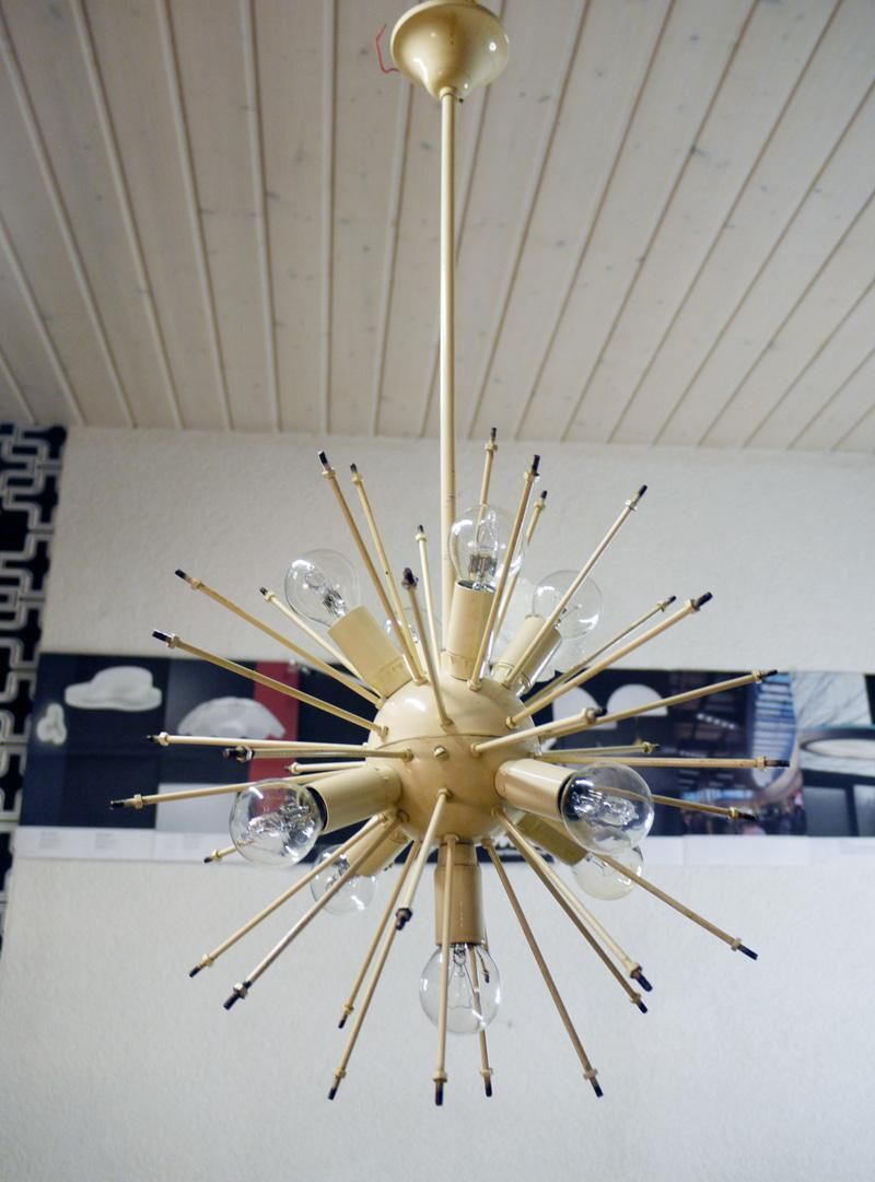 photo furniture 1960s German Sputnik Chandelier White Murano Glass Roses On An Enameled Frame
