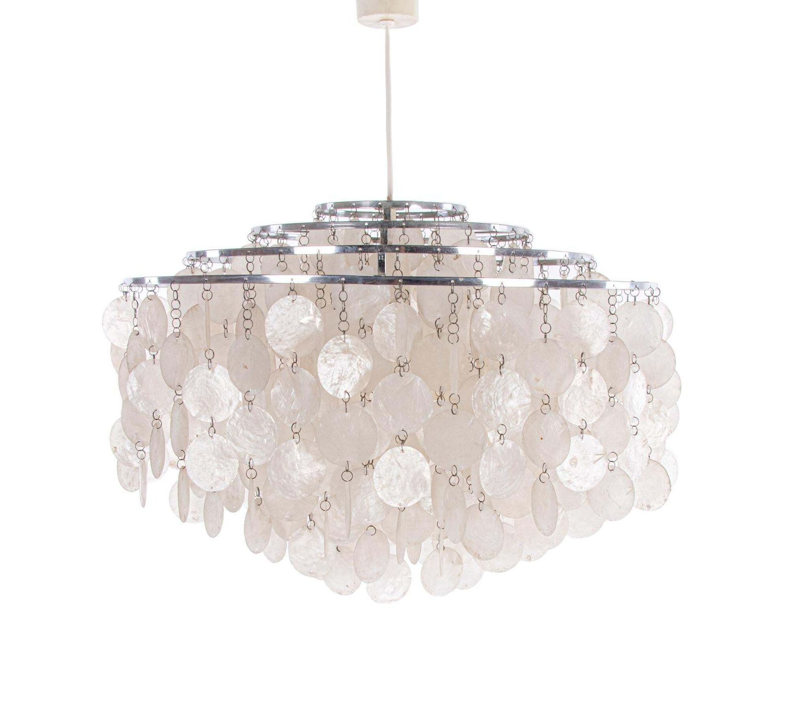 '1 Of 3' Fun Shell Chandelier By Verner Panton For J. Luber Ag, Switzerland 1964 photo furniture