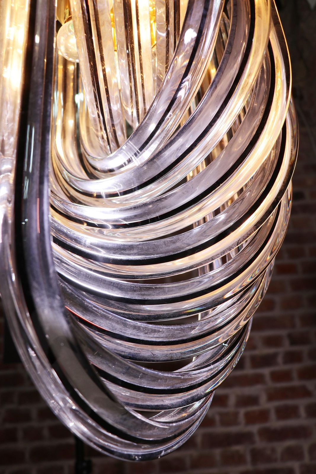 Triedri Curvati Murano Glass Chandelier By Carlo Nason For Venini, Italy photo vinterior