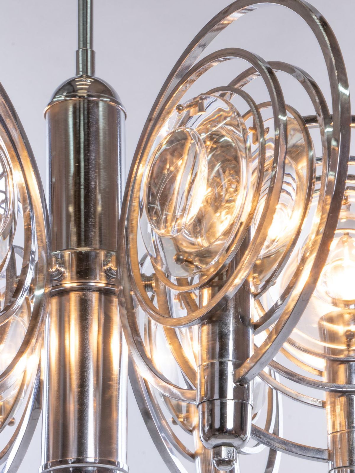 Oscar Torlasco Optical Lens Chandelier By Stilkronen, Italy, 1970s photo furniture