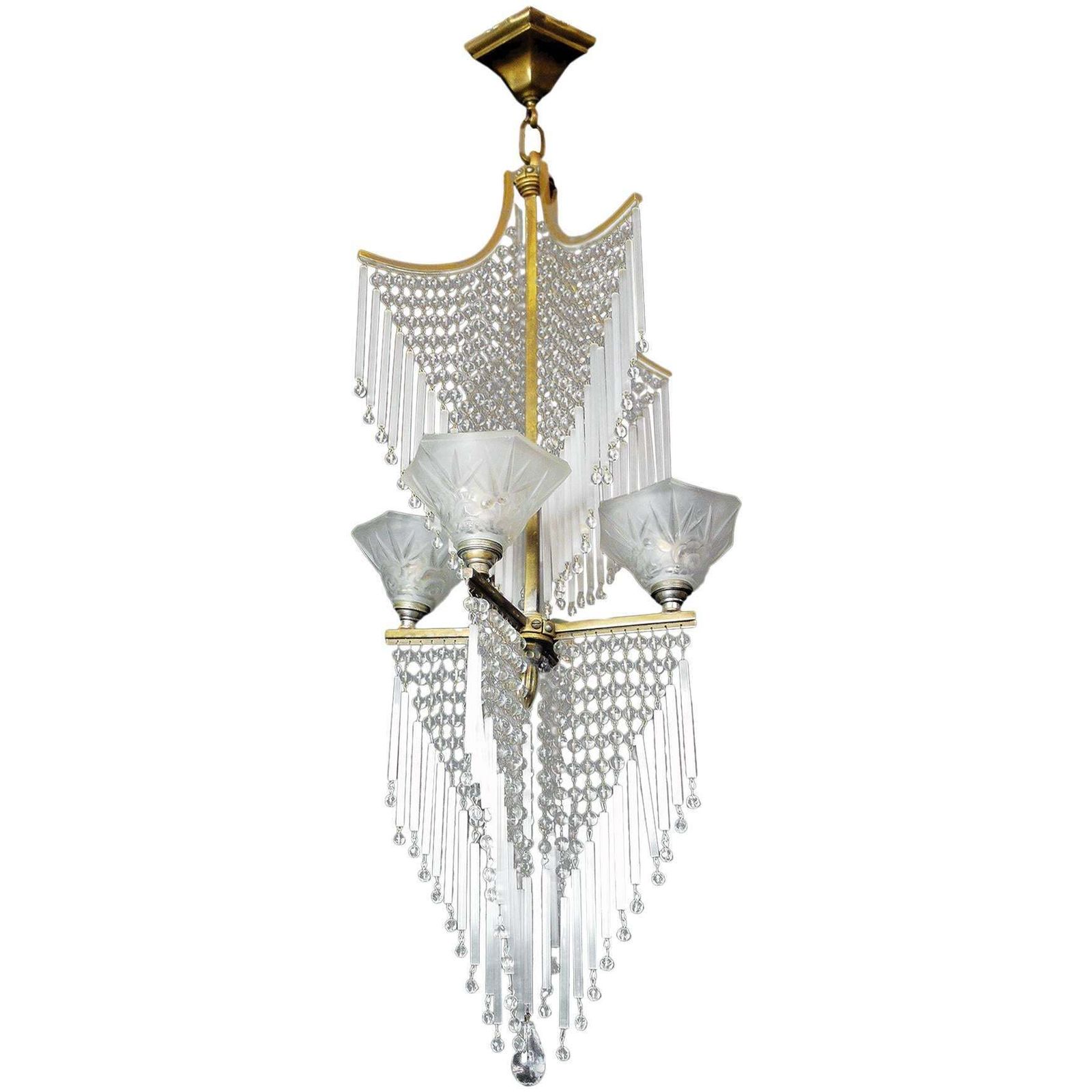 French Art Nouveau Chandelier By Lorrain / Daum