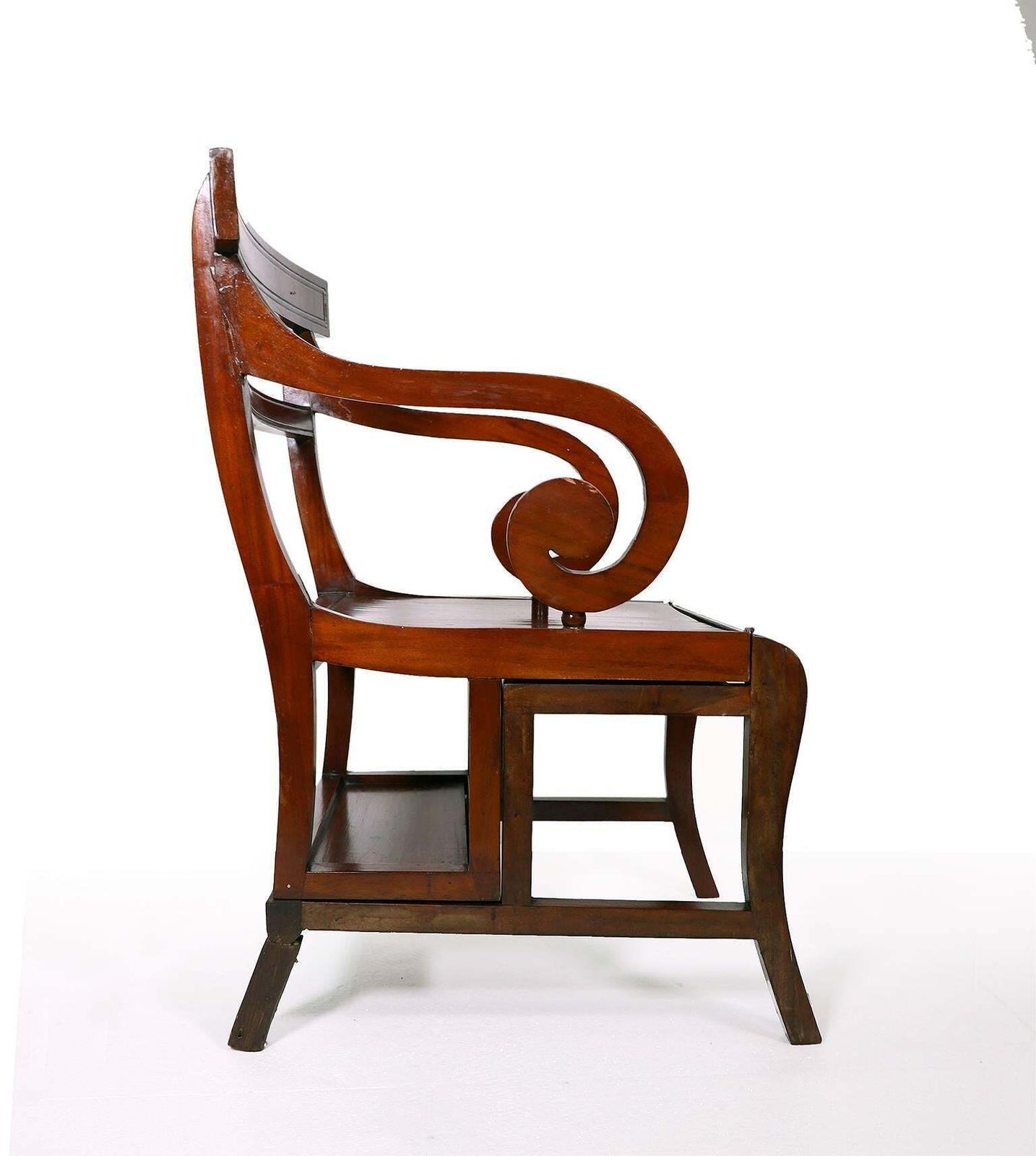 Antique Metamorphic Mahogany Library Armchair Chair, English Regency, Circa 1810 photo for sale