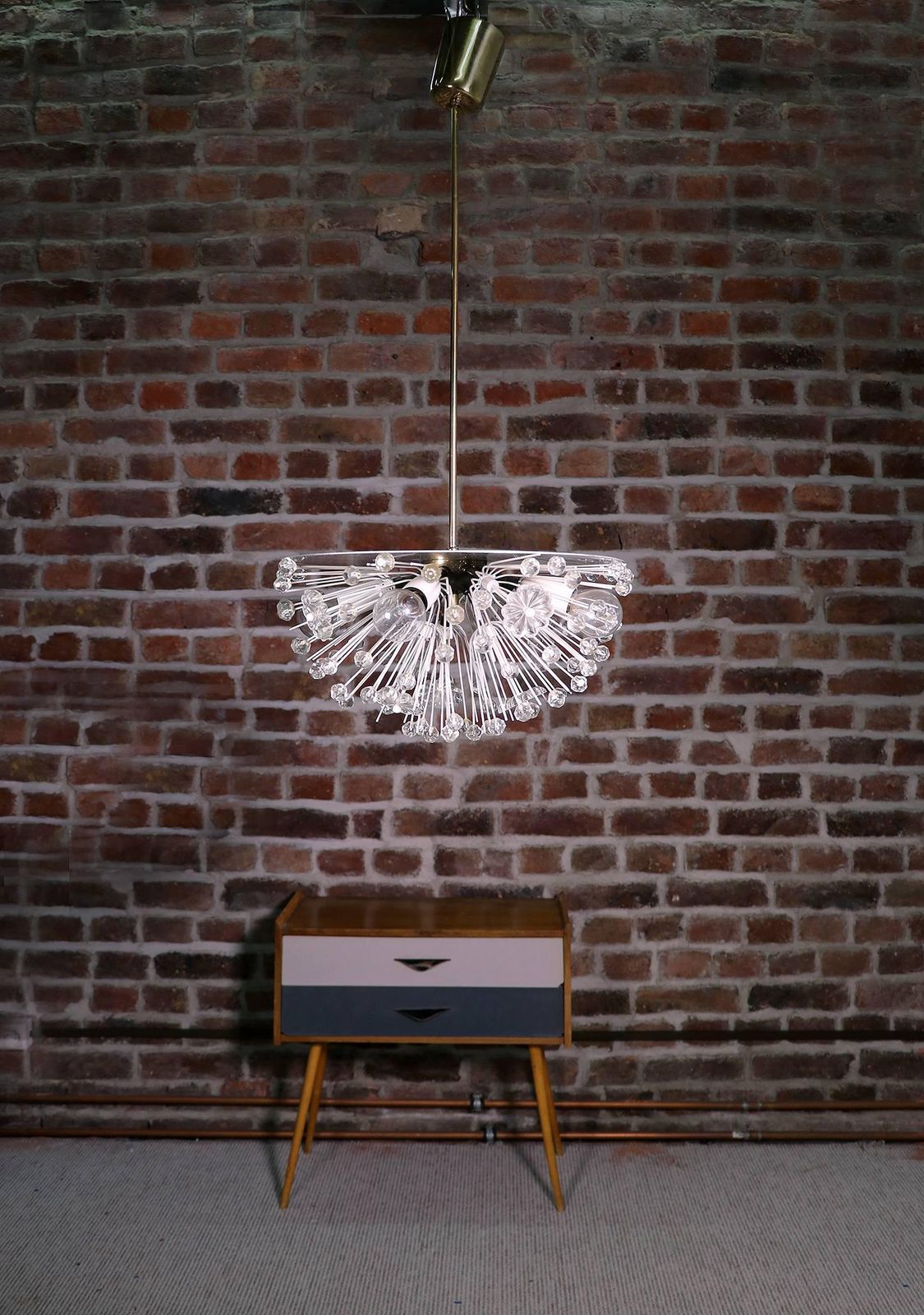 photo furniture Sputnik Chandelier Crystal & Chrome By Emil Stejnar, Rupert Nikoll, Austria 1950