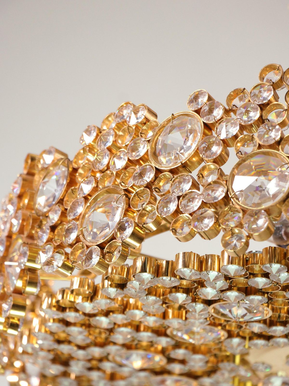 1970 Germany Palwa Bubble Chandelier Swarovski Crystal & 24k Gilt Brass photo buy