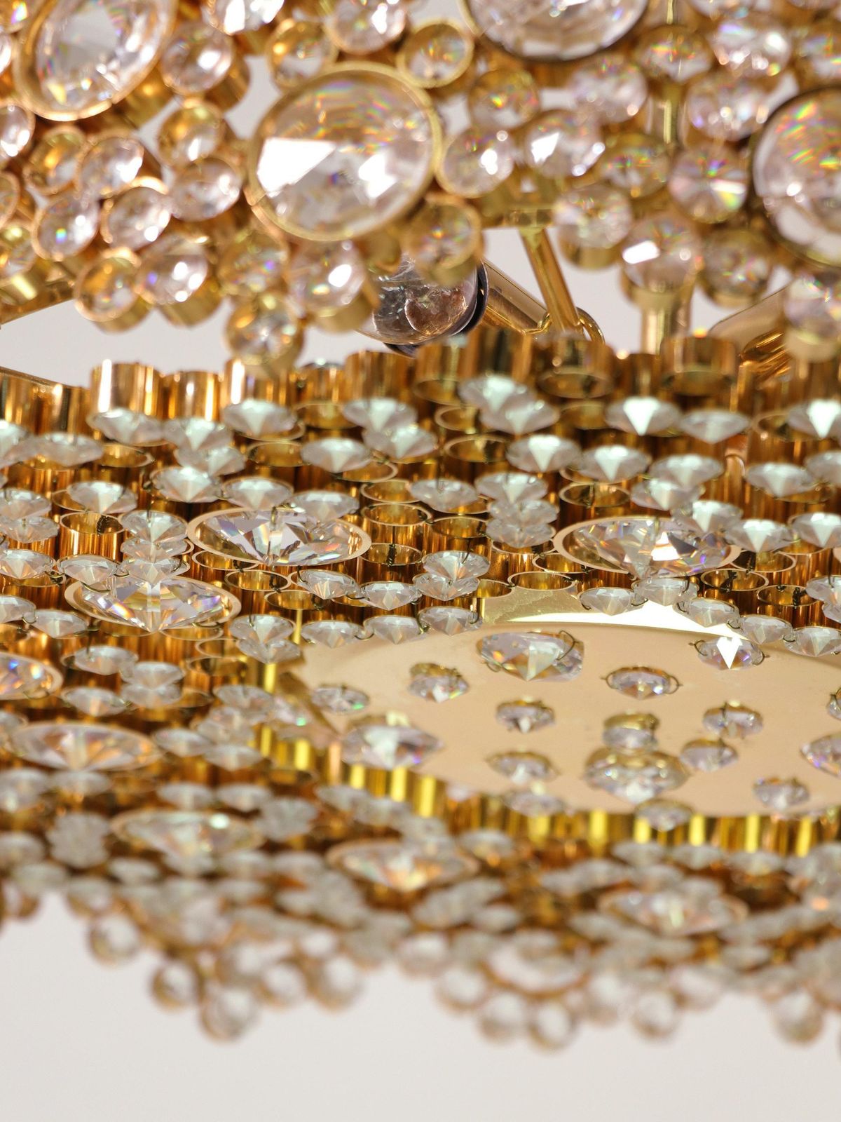 photo furniture 1970 Germany Palwa Bubble Chandelier Swarovski Crystal & 24k Gilt Brass