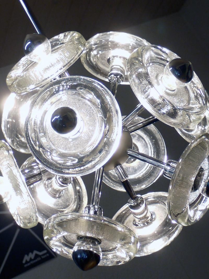 Mid Century Modern Handblown White Murano Glass And Chrome 12 Arm Sputnik photo 5760.0