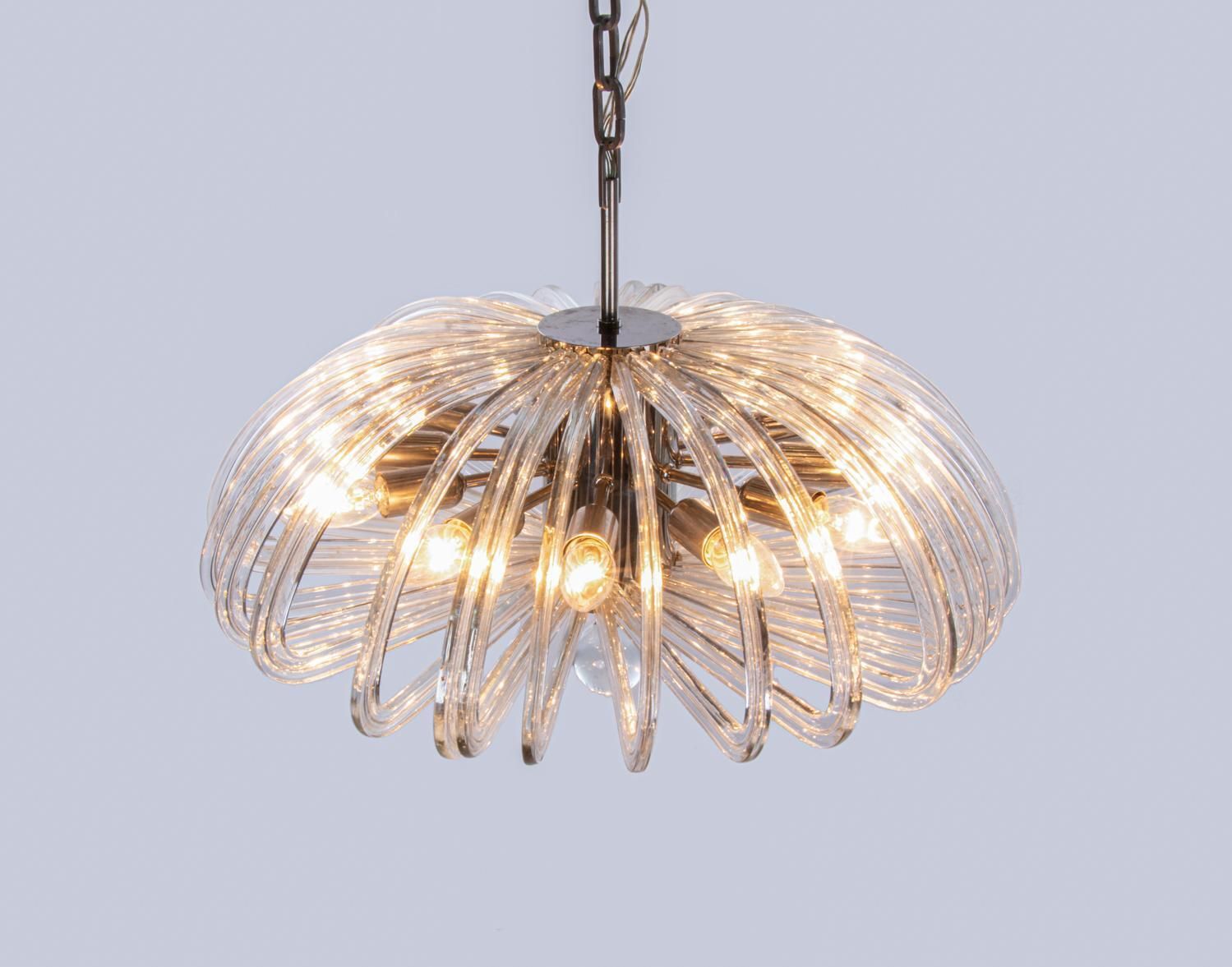 Bakolowits 26" Wave Form Chandelier Crystals & Nickel, Cari Zalloni, Vienna 1960 photo furniture