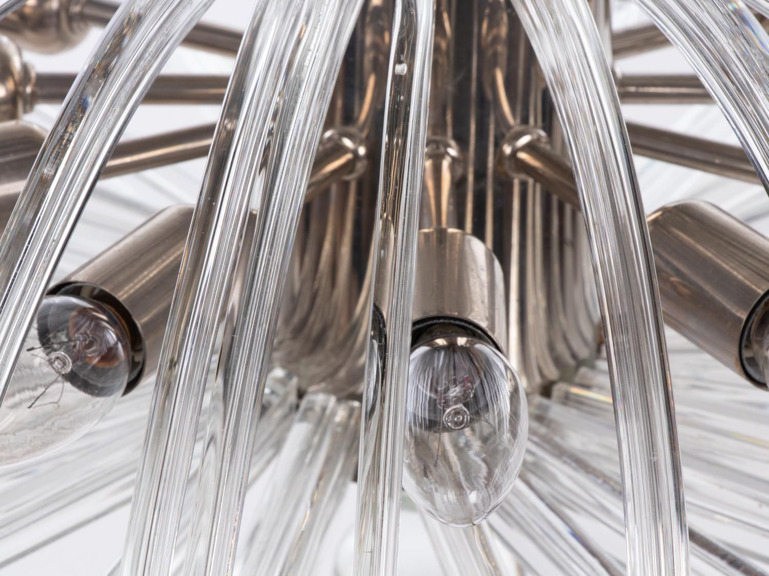 photo furniture Bakolowits 26" Wave Form Chandelier Crystals & Nickel, Cari Zalloni, Vienna 1960