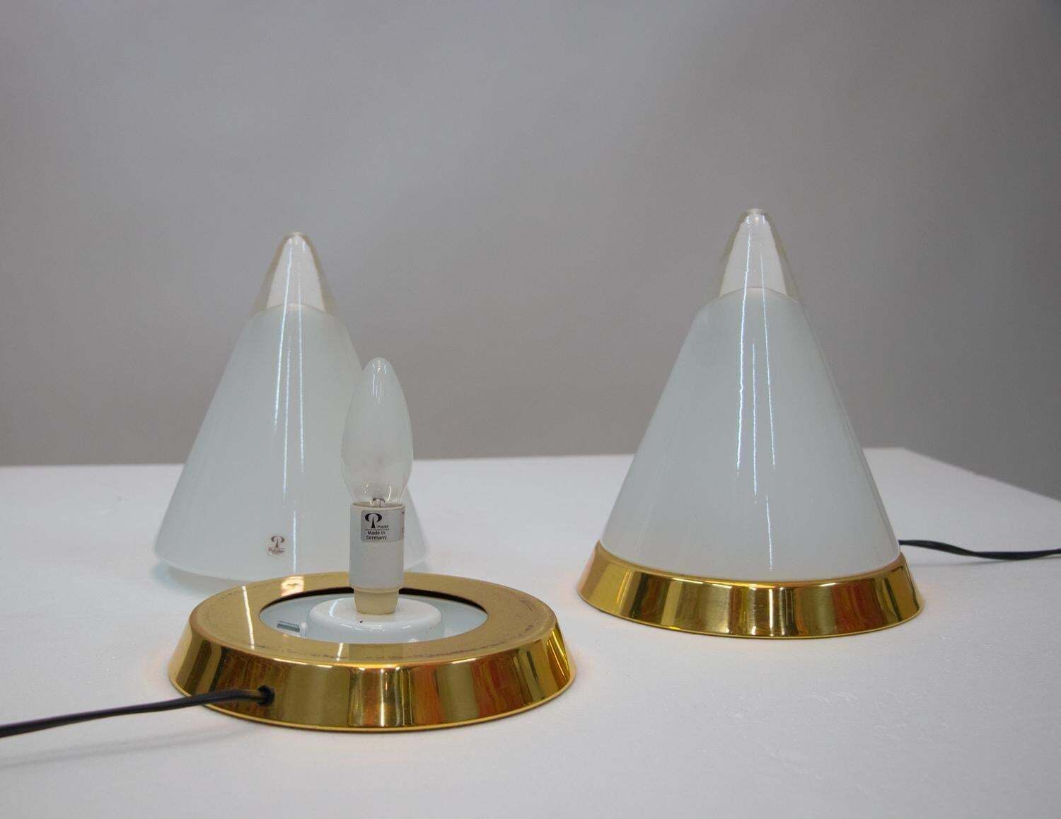 Pair Of Peill & Putzler 'Kibo' Blown Glass Table Lamps, 1970s photo vinterior
