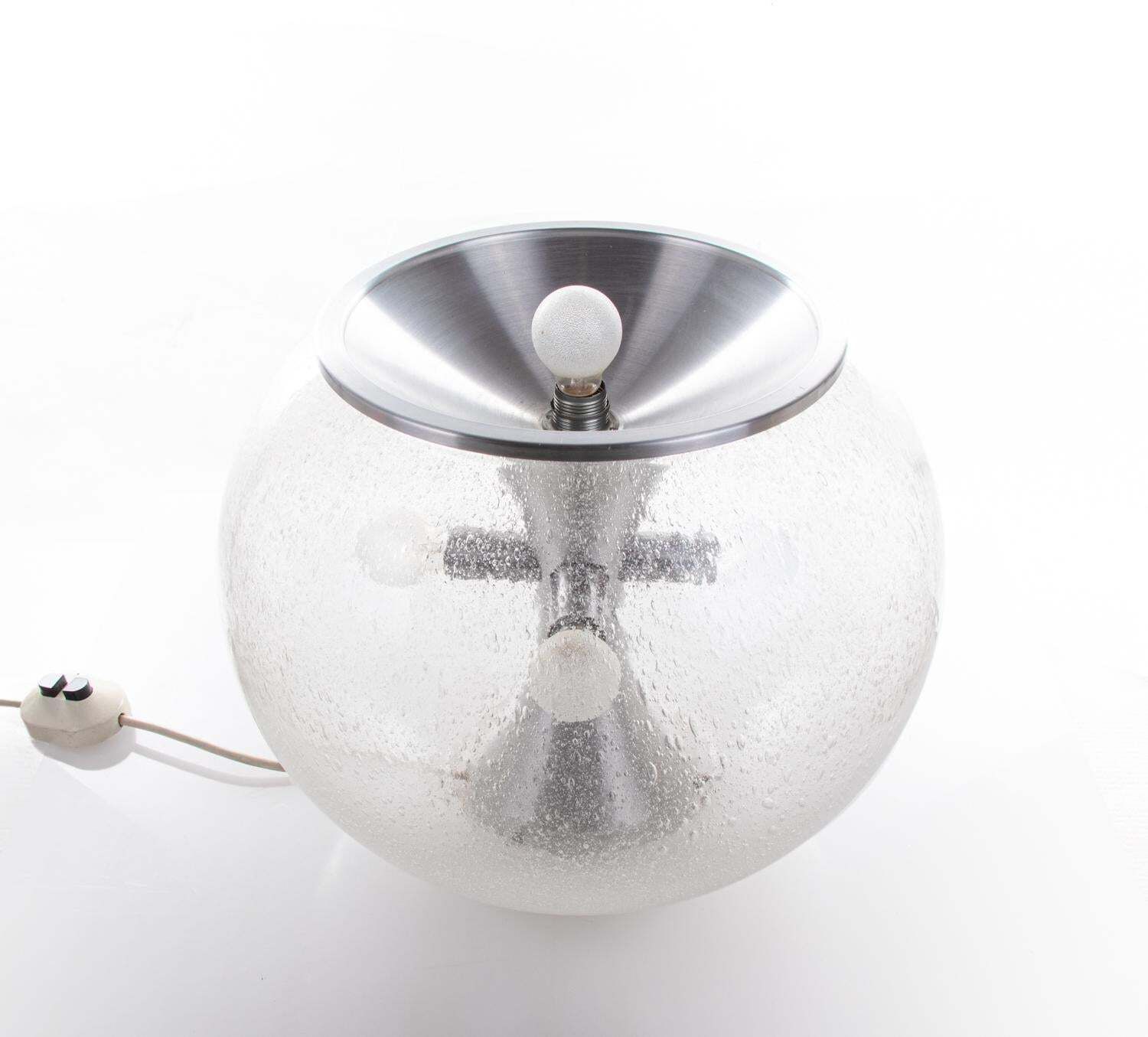 Max Bill Tulip Floor Lamp Globe Glass & Aluminium By Temde, Switzerland, 1960s photo vinterior