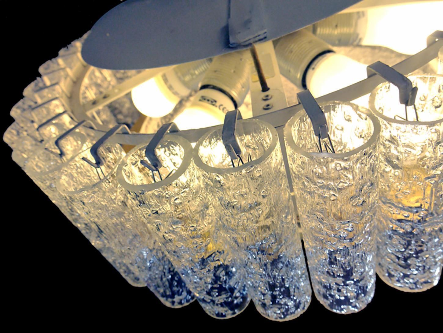 1960s Murano Glass And Brass Flush Mount By Doria Leuchten Germany photo Lighting