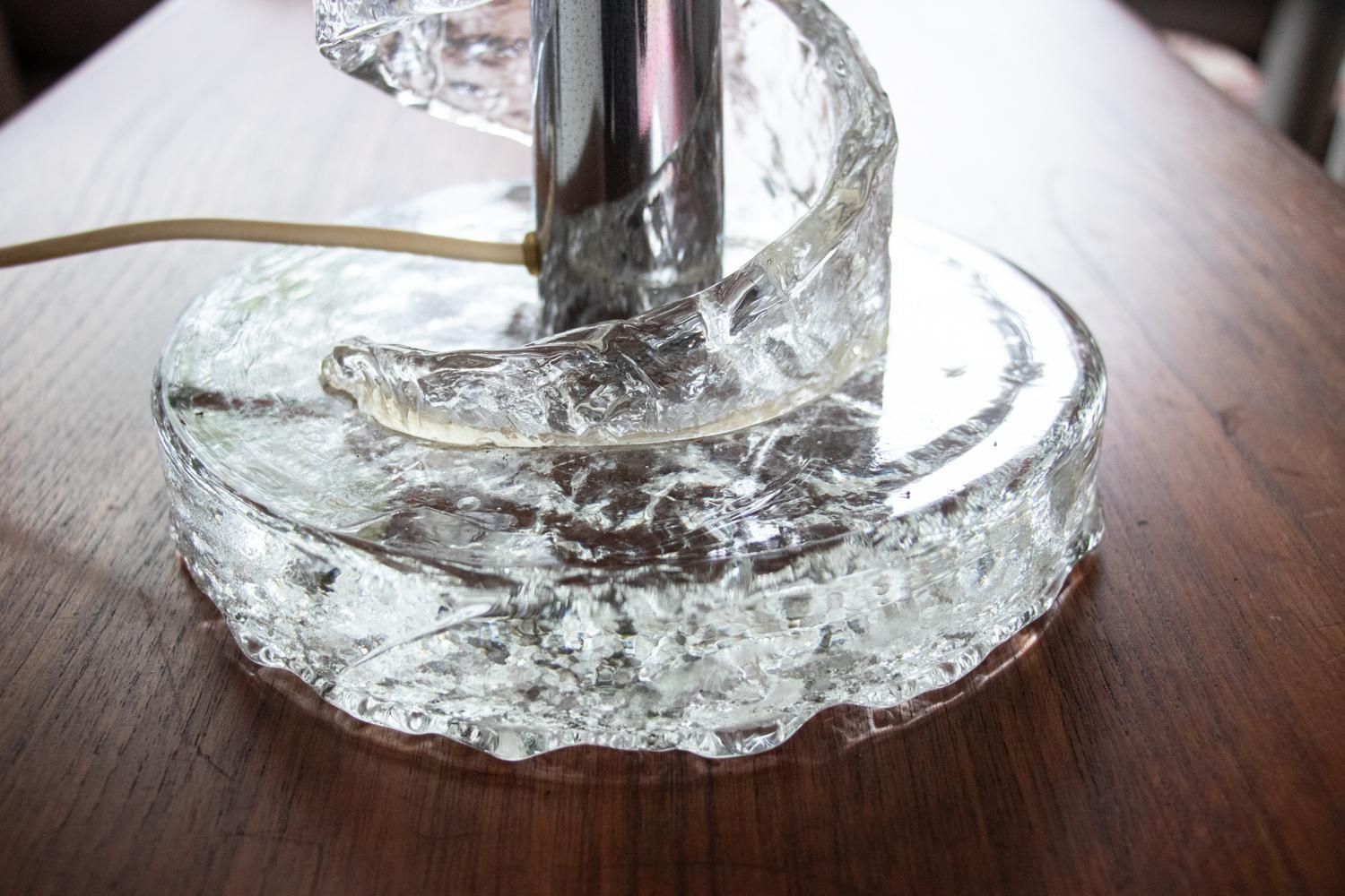 Murano Glass Spiral Table Lamp By Angelo Brotto For Esperia, Italy 1970s photo vintage