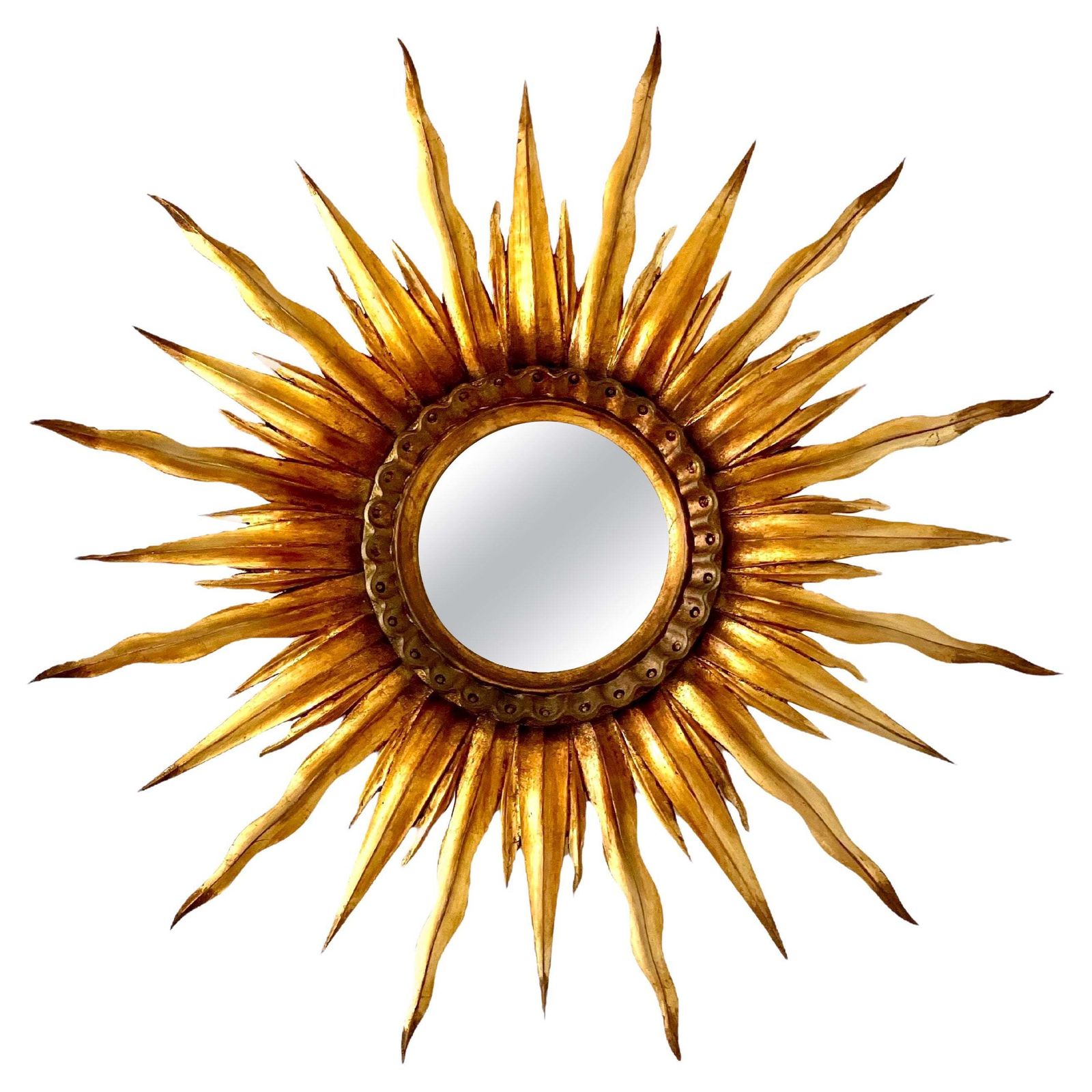 Giltwood Sunburst Wall Mirror, Early 20th Century