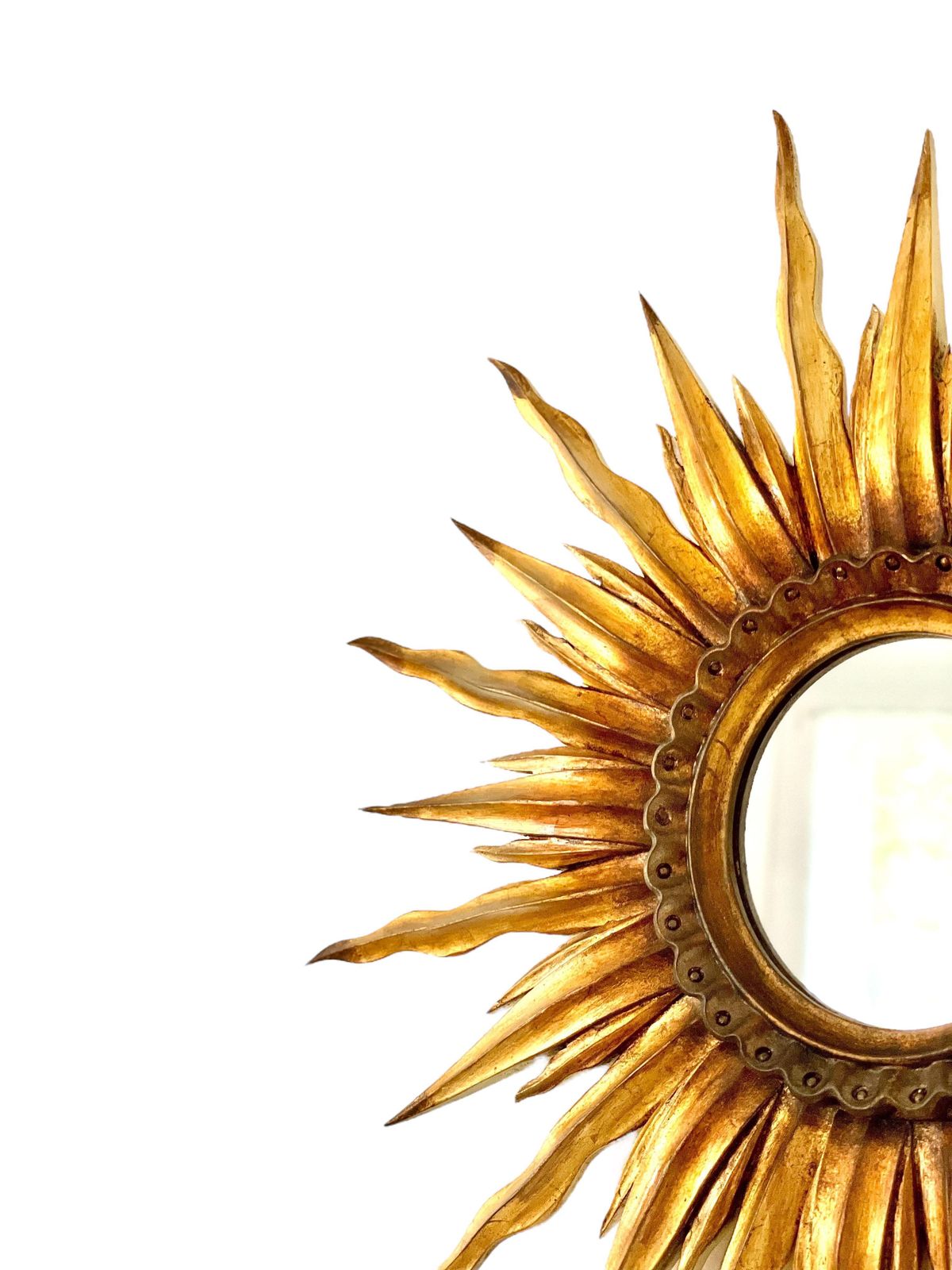 Giltwood Sunburst Wall Mirror, Early 20th Century photo furniture