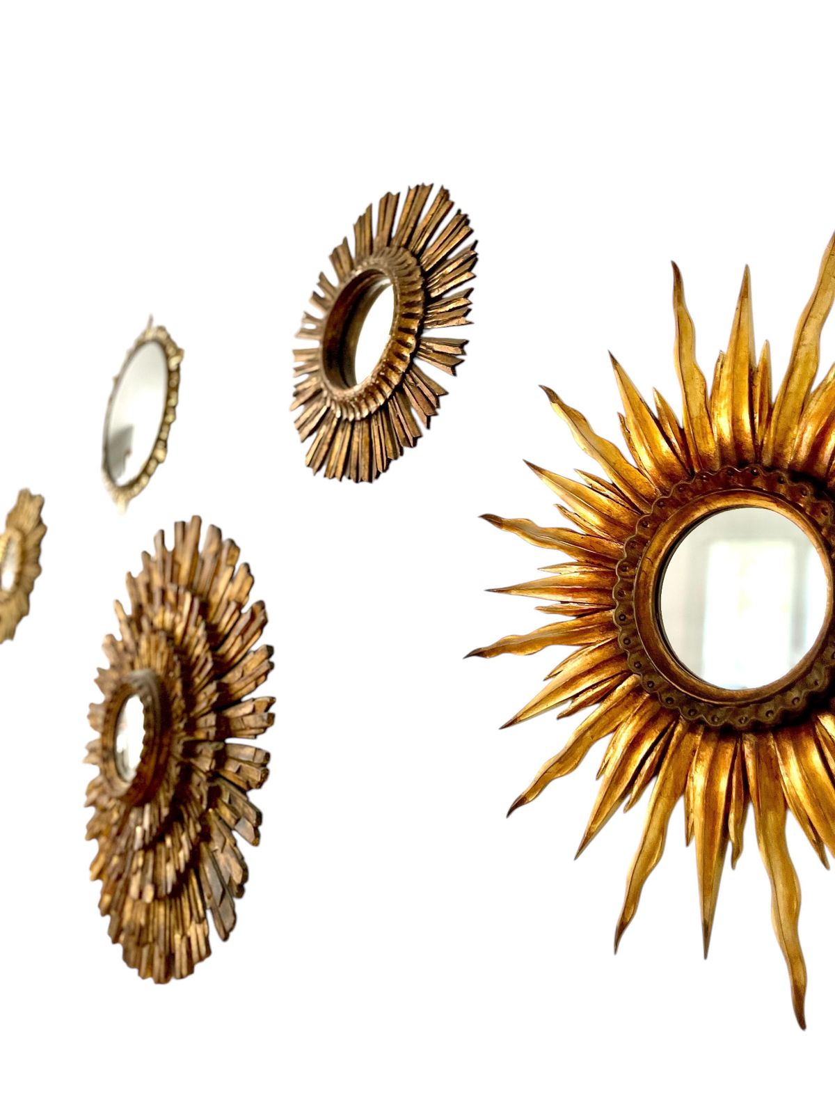 Giltwood Sunburst Wall Mirror, Early 20th Century photo vinterior