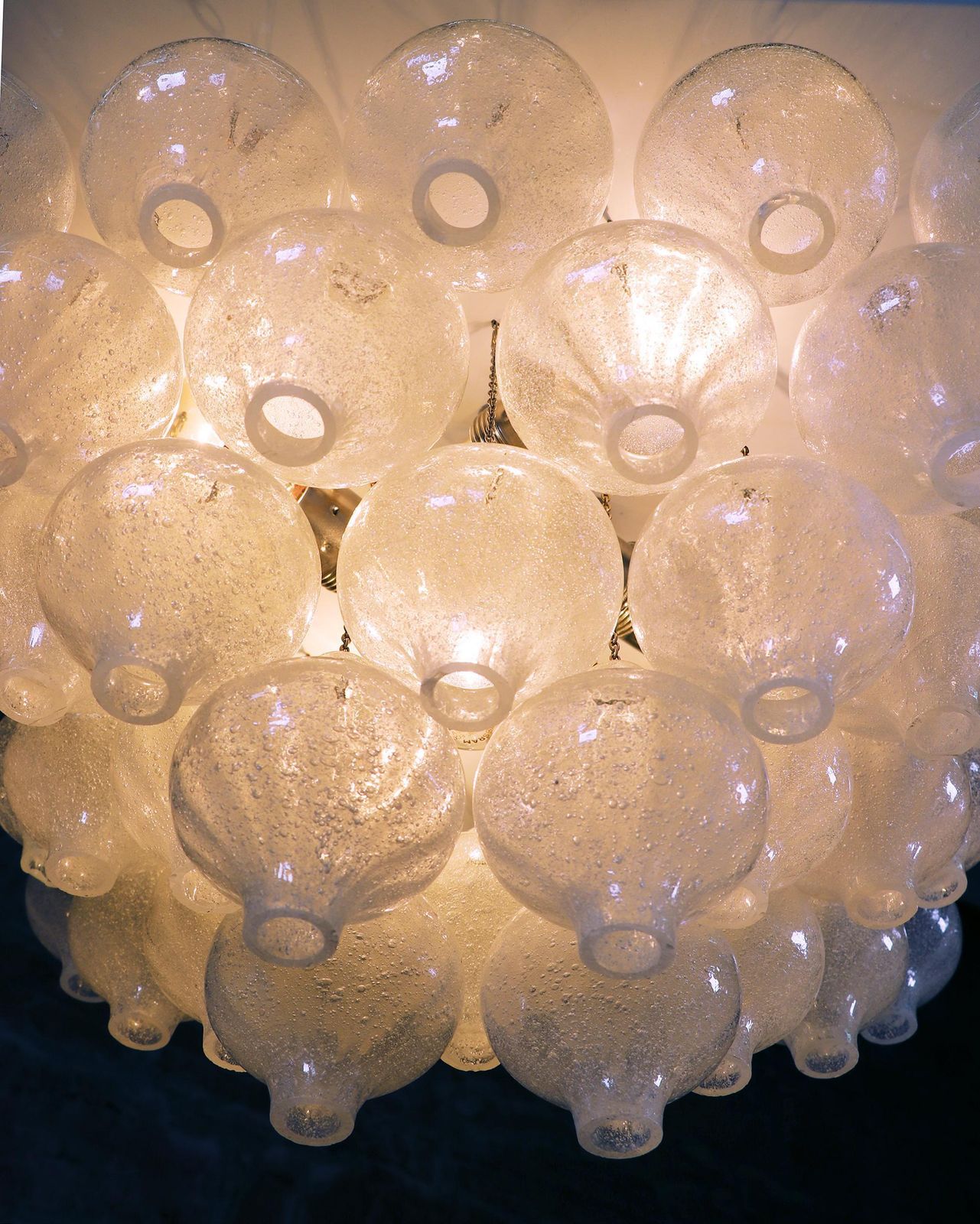 Gorgeous 18" Kalmar Pyramid Flush Mount Tulipan Murano Glass, Vienna, 1960s photo buy