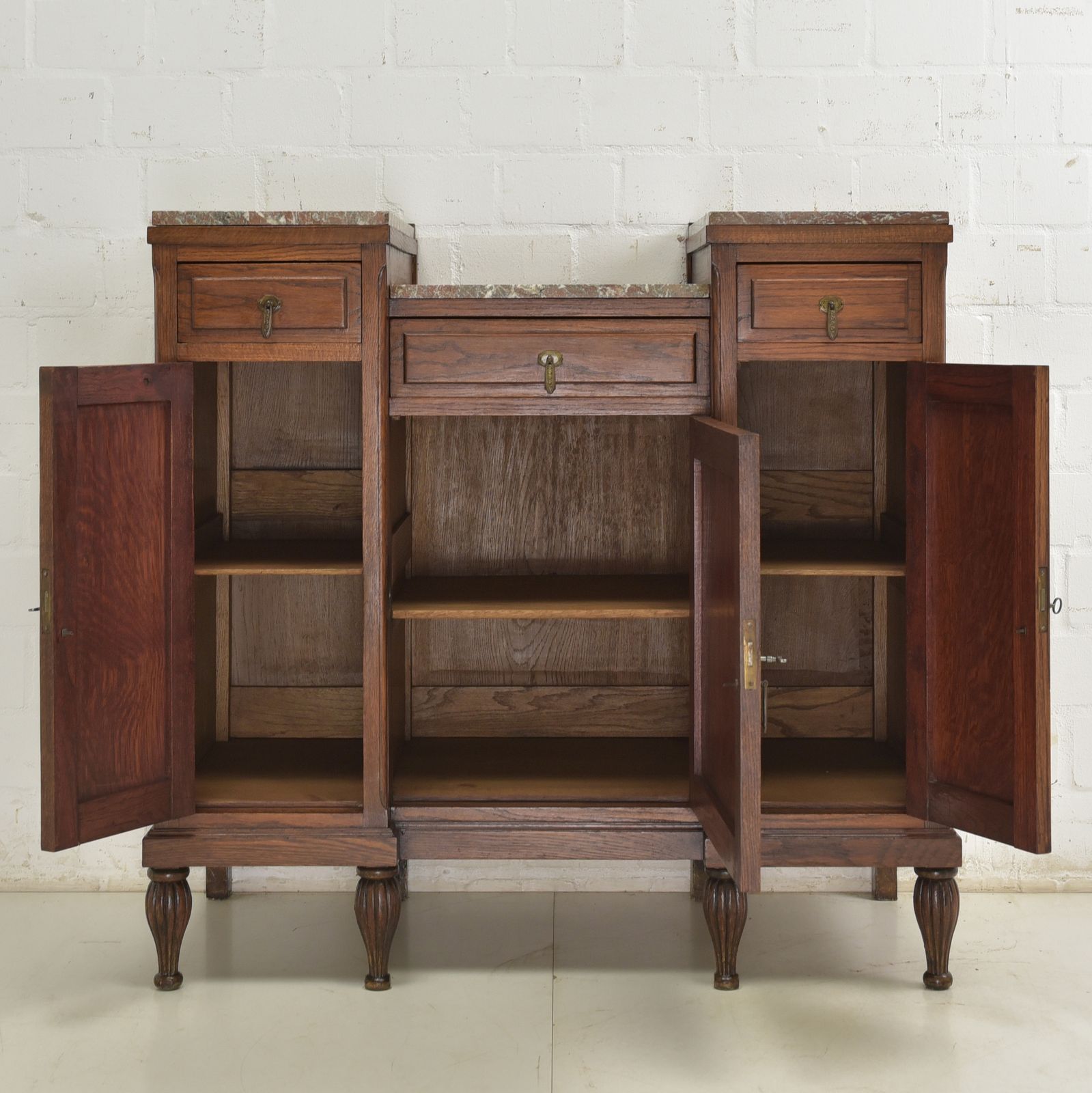 Antique! Tiered Sideboard Restored Art Deco Circa 1925 Oak Chest Of Drawers Sideboard photo for sale