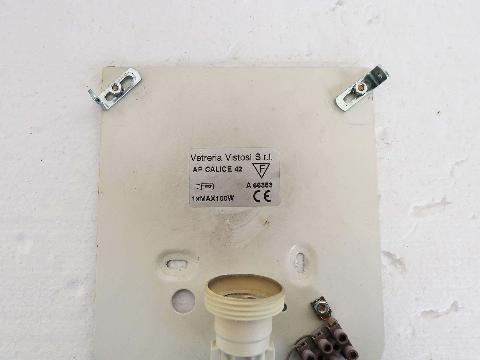 Vetreria Vistosi 'Ap Calice' Wall Sconces Murano Glass & Chrome, Set Of 2 photo 843.0