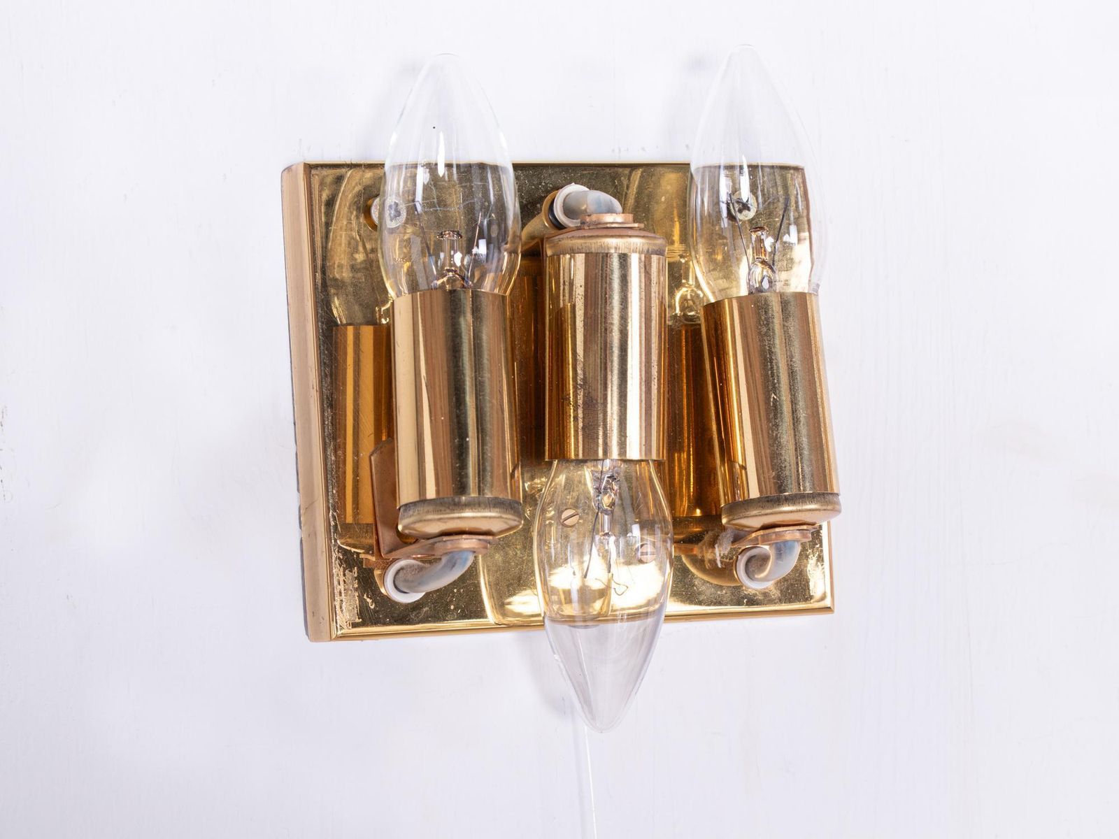 photo furniture Set Of 2 1960 Germany Palwa Wall Sconces Crystal Glass & Gilt Brass