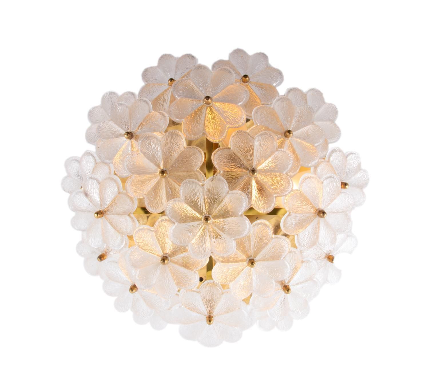 1 (Of 2) Floral Palwa Flush Mount And Wall Sconce Lamp Chandelier By Ernst Palme photo furniture
