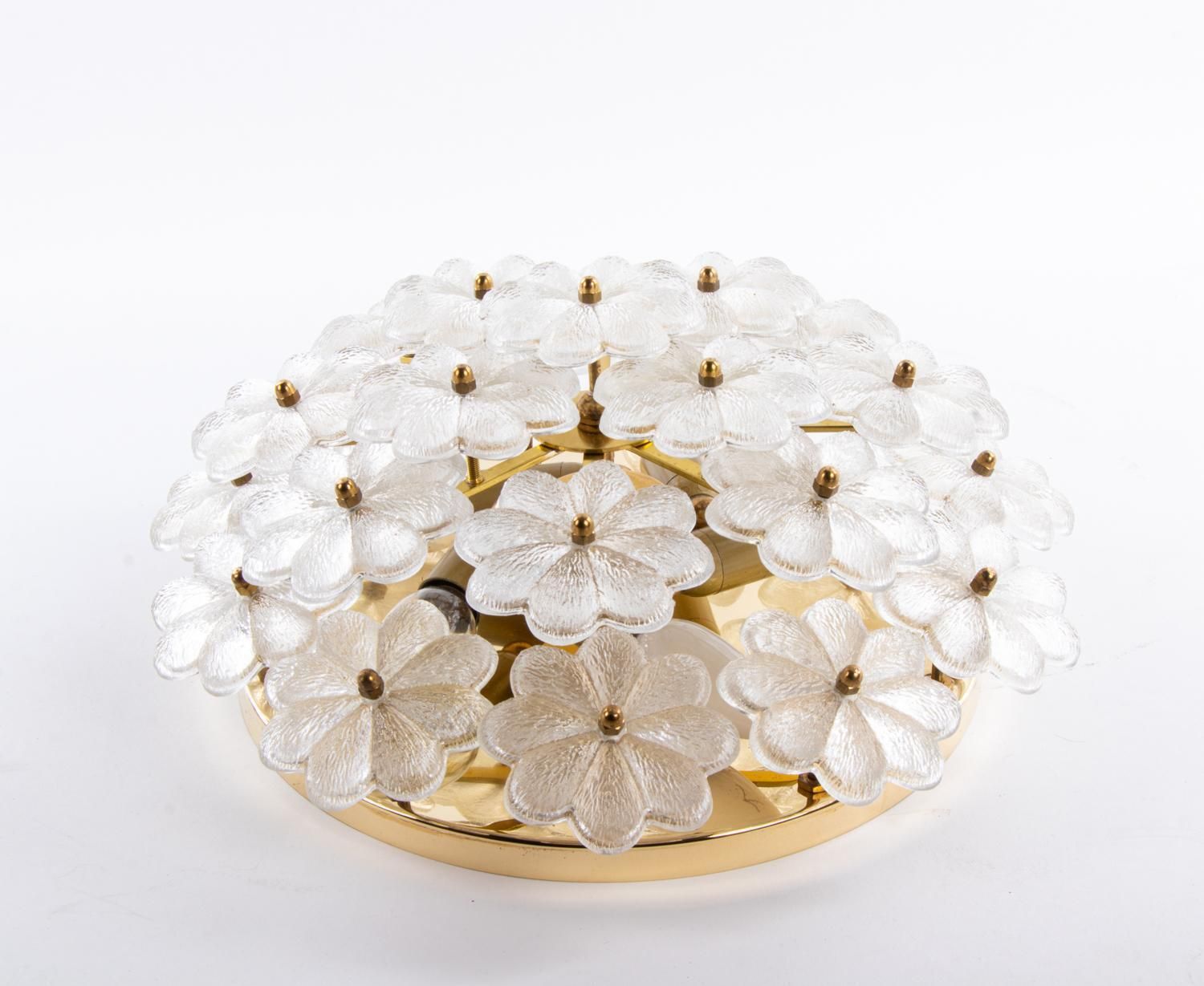 1 (Of 2) Floral Palwa Flush Mount And Wall Sconce Lamp Chandelier By Ernst Palme photo 1933.0