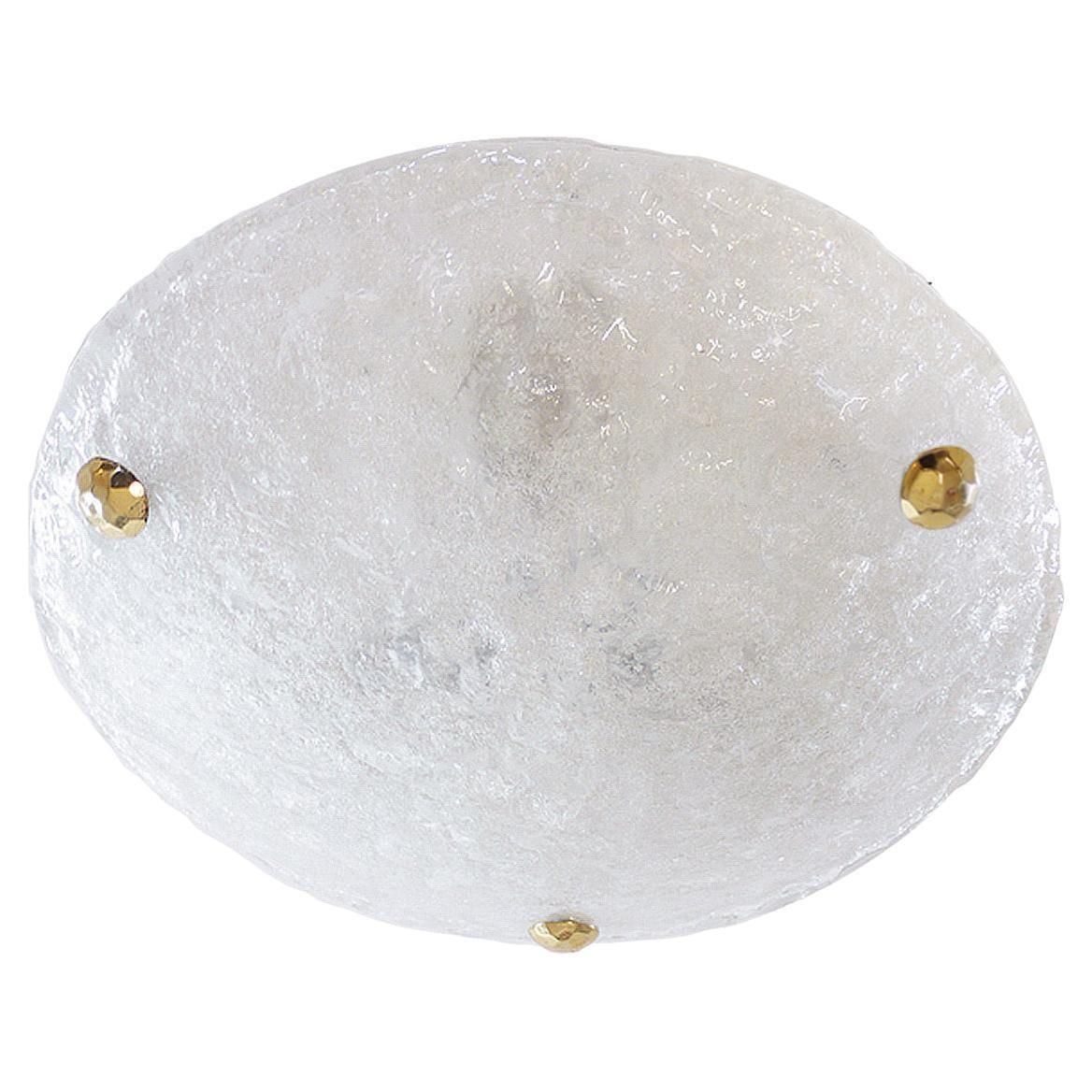 1 'Of 2' Murano Glass Flush Mount Chandelier By Hillebrand, Germany, 1960s