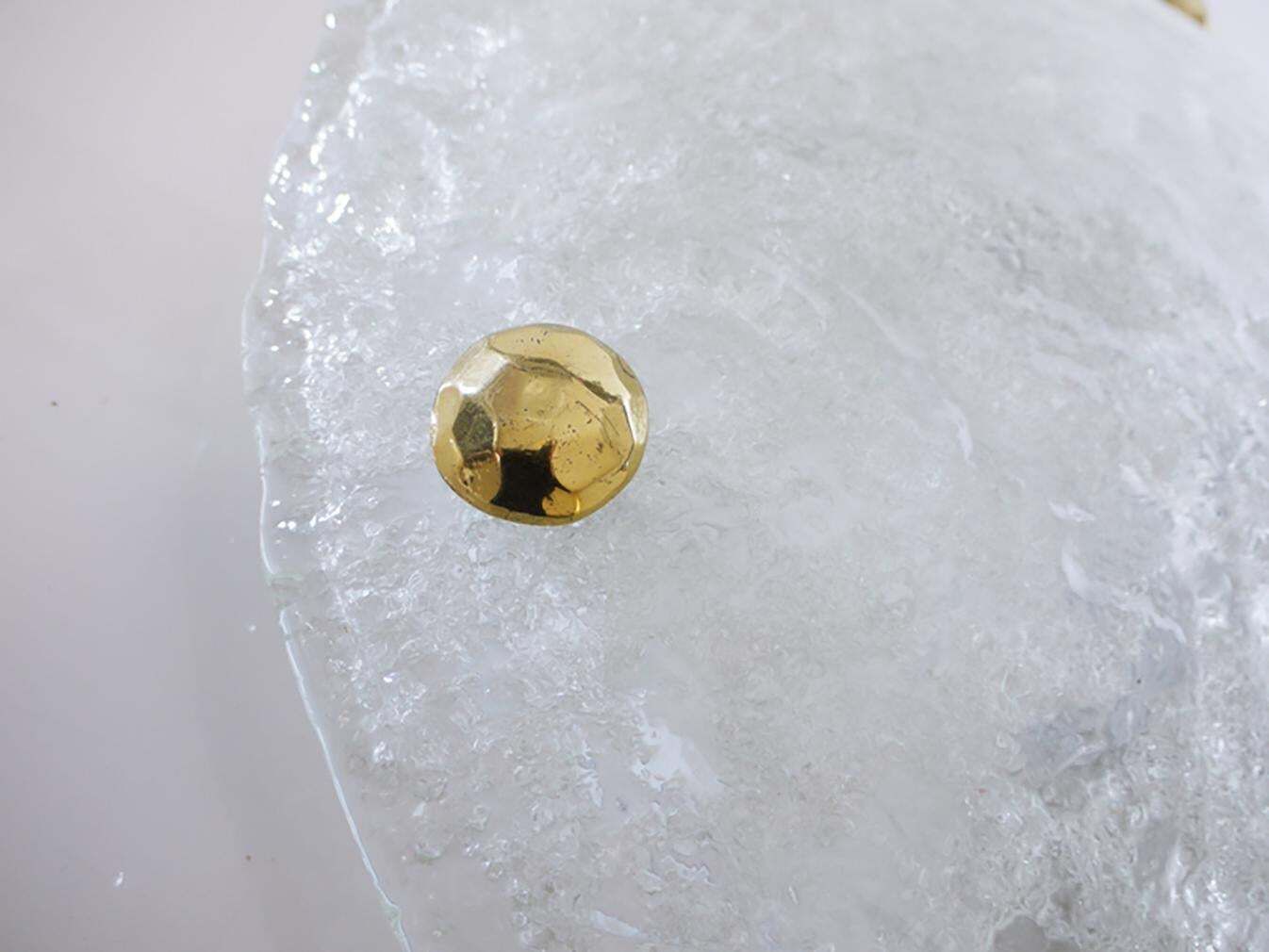 1 'Of 2' Murano Glass Flush Mount Chandelier By Hillebrand, Germany, 1960s photo for sale