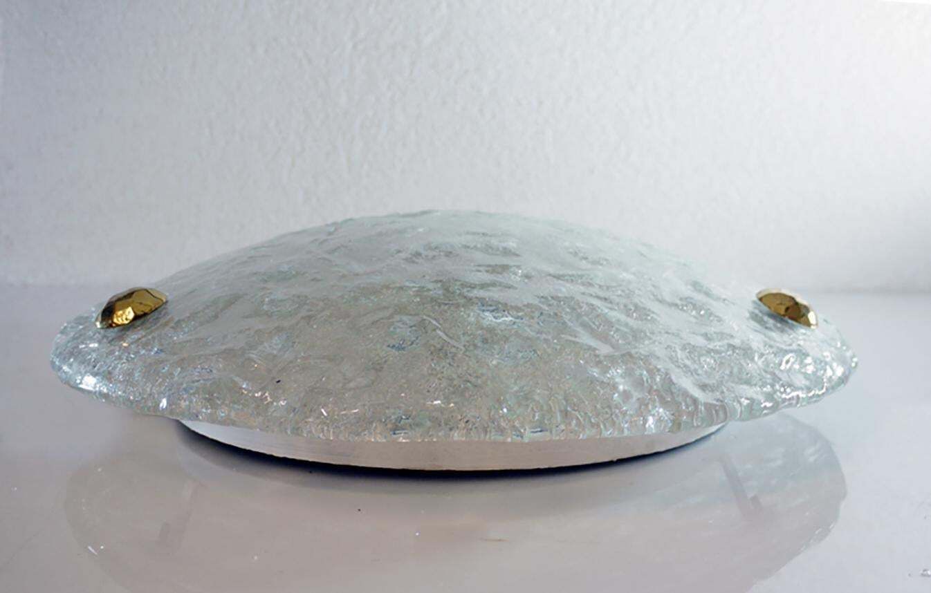 1 'Of 2' Murano Glass Flush Mount Chandelier By Hillebrand, Germany, 1960s photo Lighting