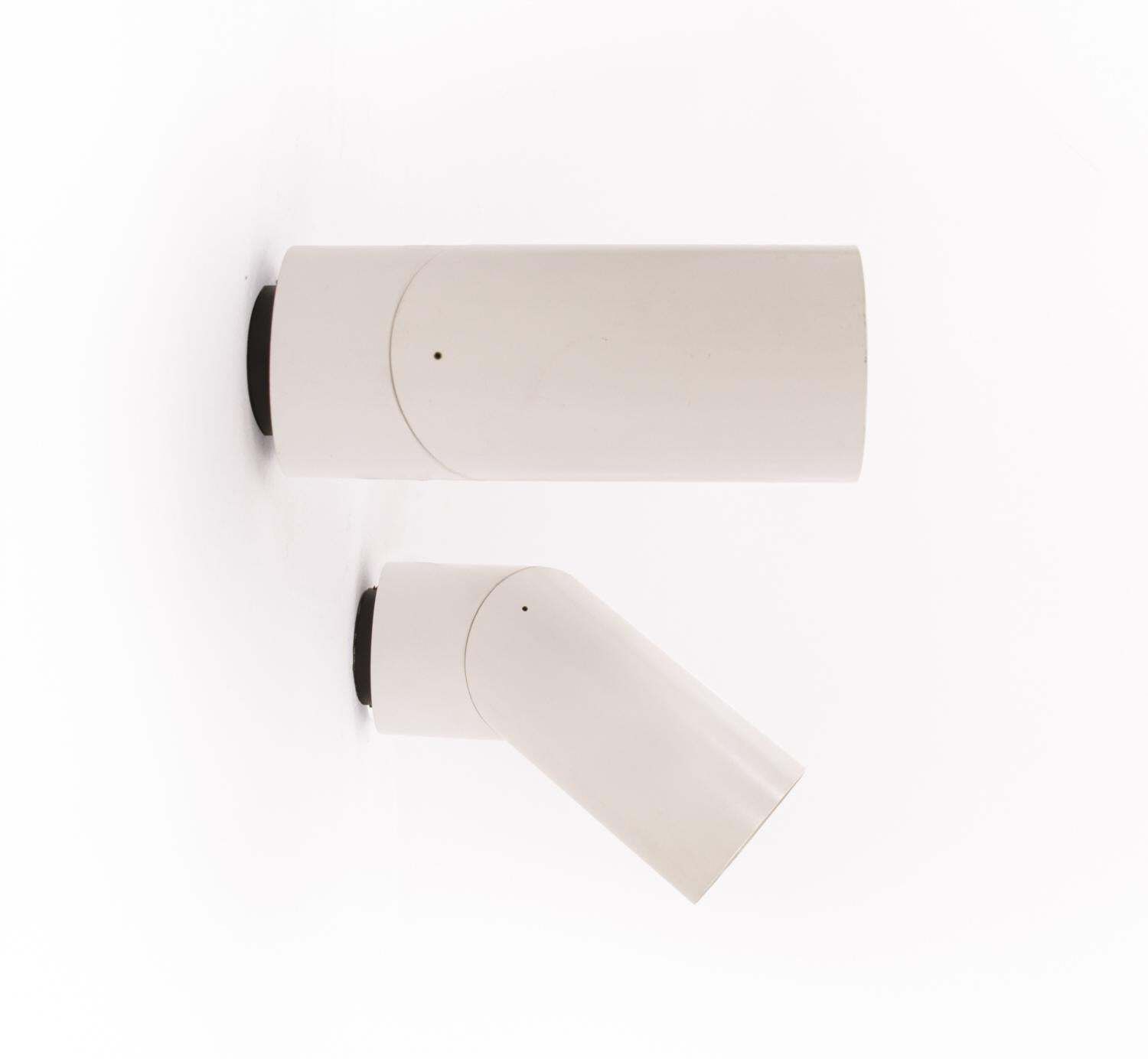 1 (Of 3) Pair Of Postmodern White Spotlights By Brendel & Loewig, Berlin, 1980s photo vinterior