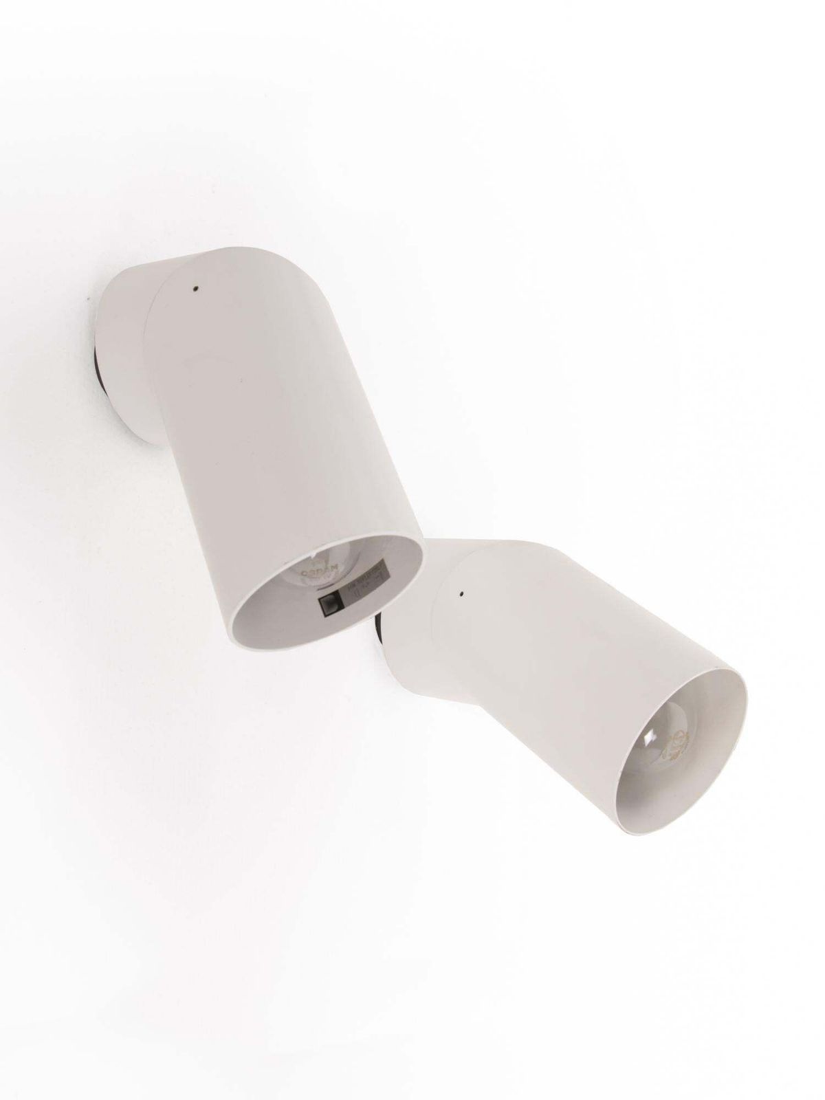 1 (Of 3) Pair Of Postmodern White Spotlights By Brendel & Loewig, Berlin, 1980s photo vintage