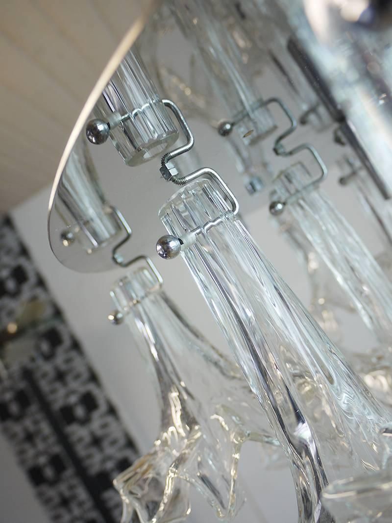 Large Arethusa Flush Mount Chandelier Murano Glass By Barovier & Toso, 1960s photo for sale