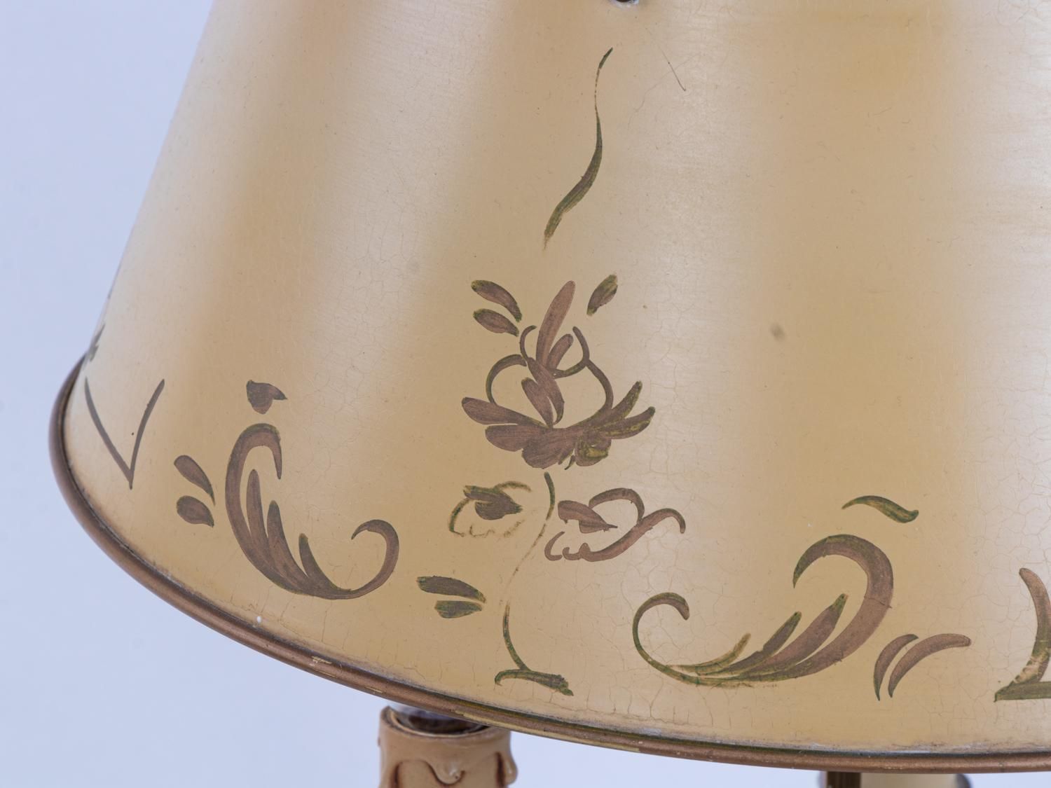 French Bronze & Tole Louis XV Style Bouillotte Lamp, 19th Century photo Lighting