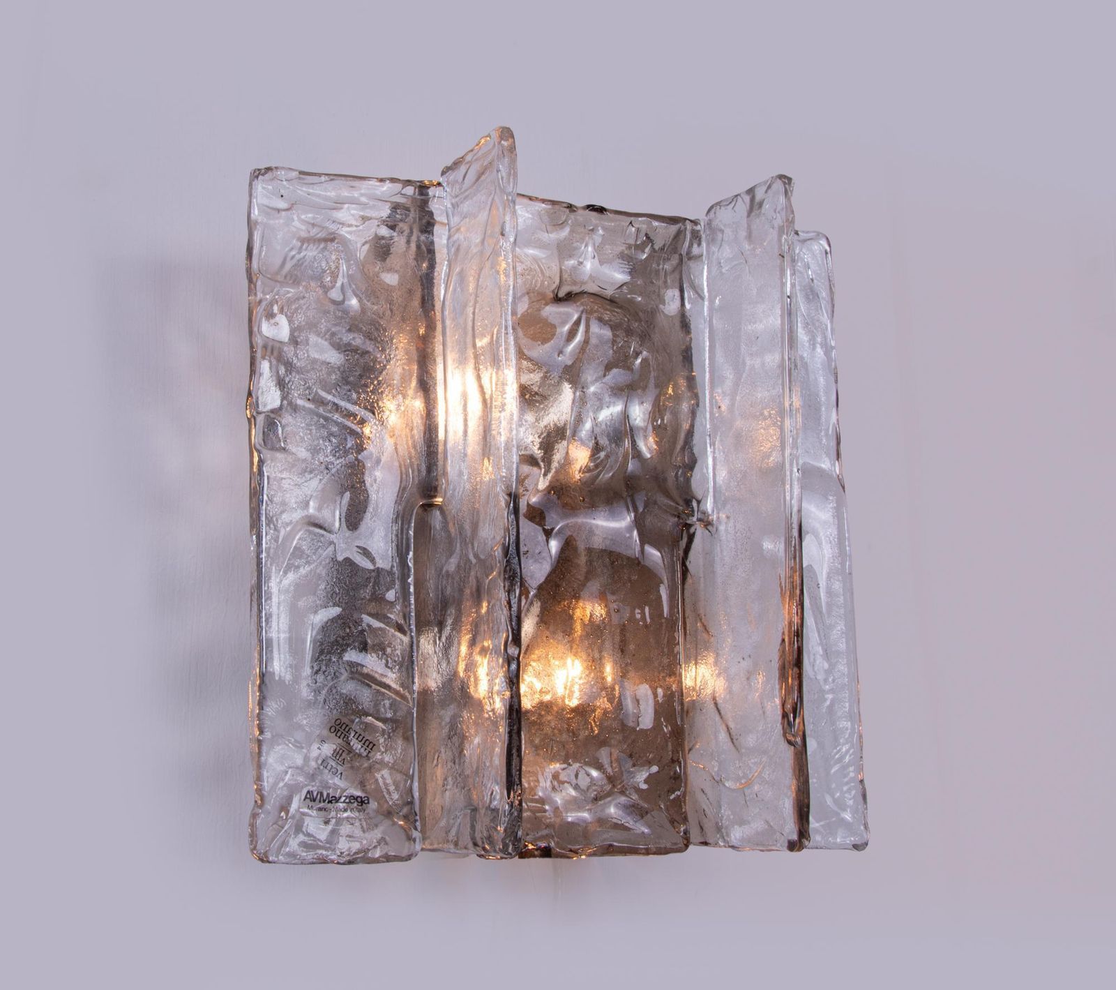 Carlo Nason Amber Murano Wall Sconce Glass & Chrome By Mazzega, Italy, 1960s photo 1538.0