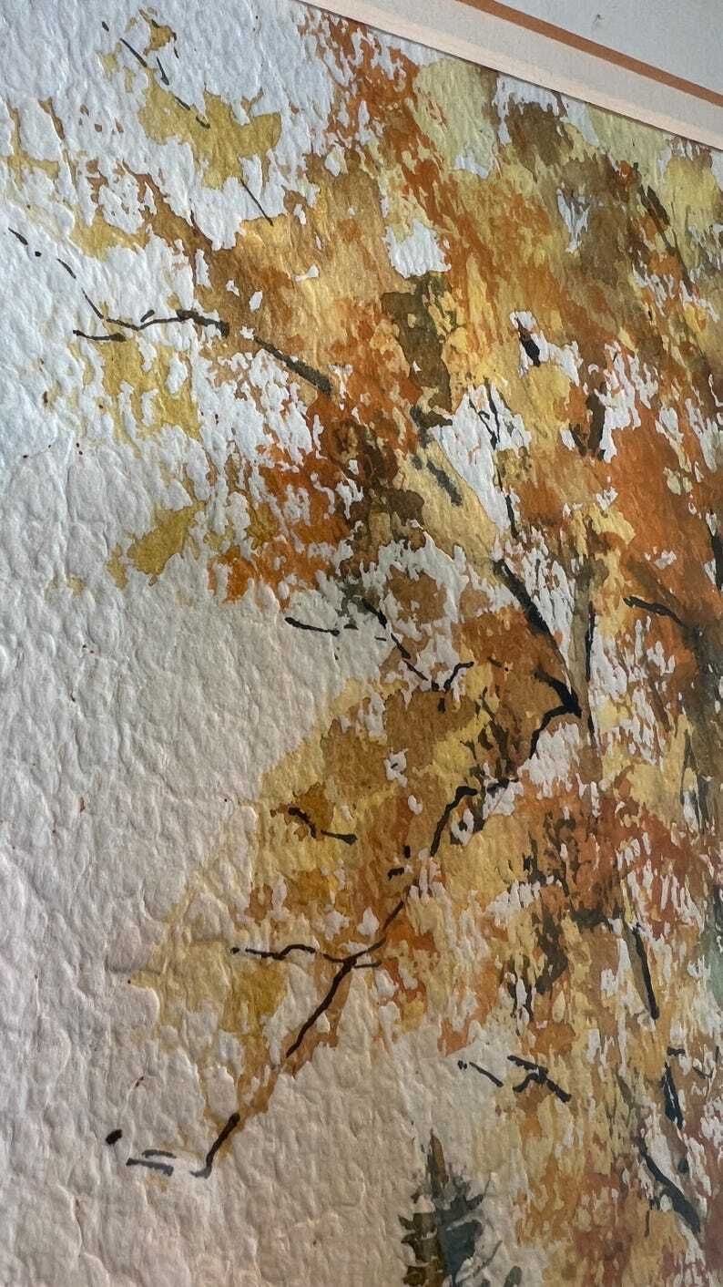 Large Watercolour Landscape Painting By June Wilkinson – Framed & Ready To Hang photo vinterior