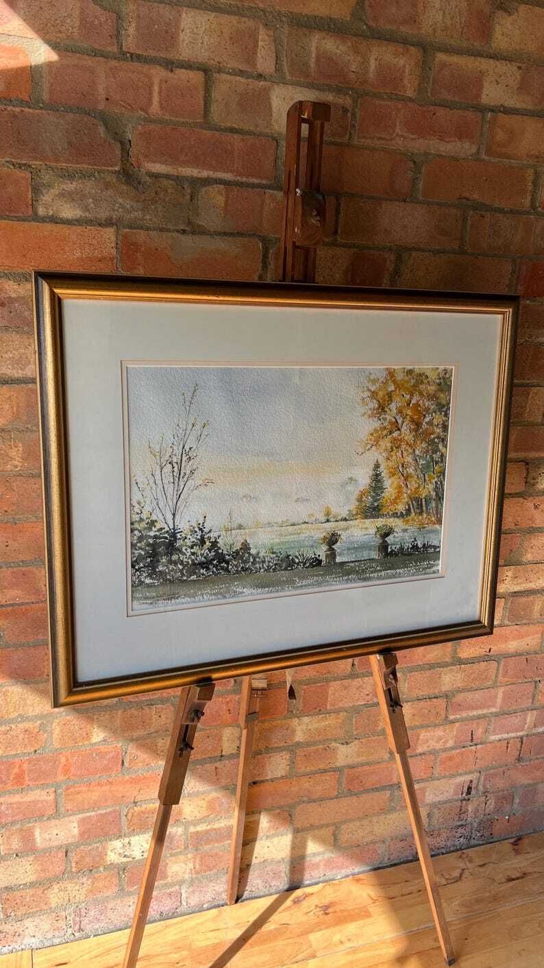 photo for sale Large Watercolour Landscape Painting By June Wilkinson – Framed & Ready To Hang