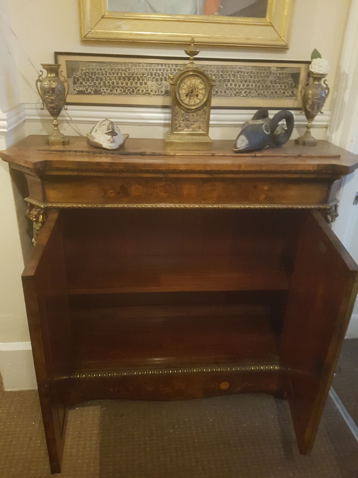 Hall Cabinet By William Smee & Son 19th Century Marquetry Inlaid Ormolu Mounted photo for sale