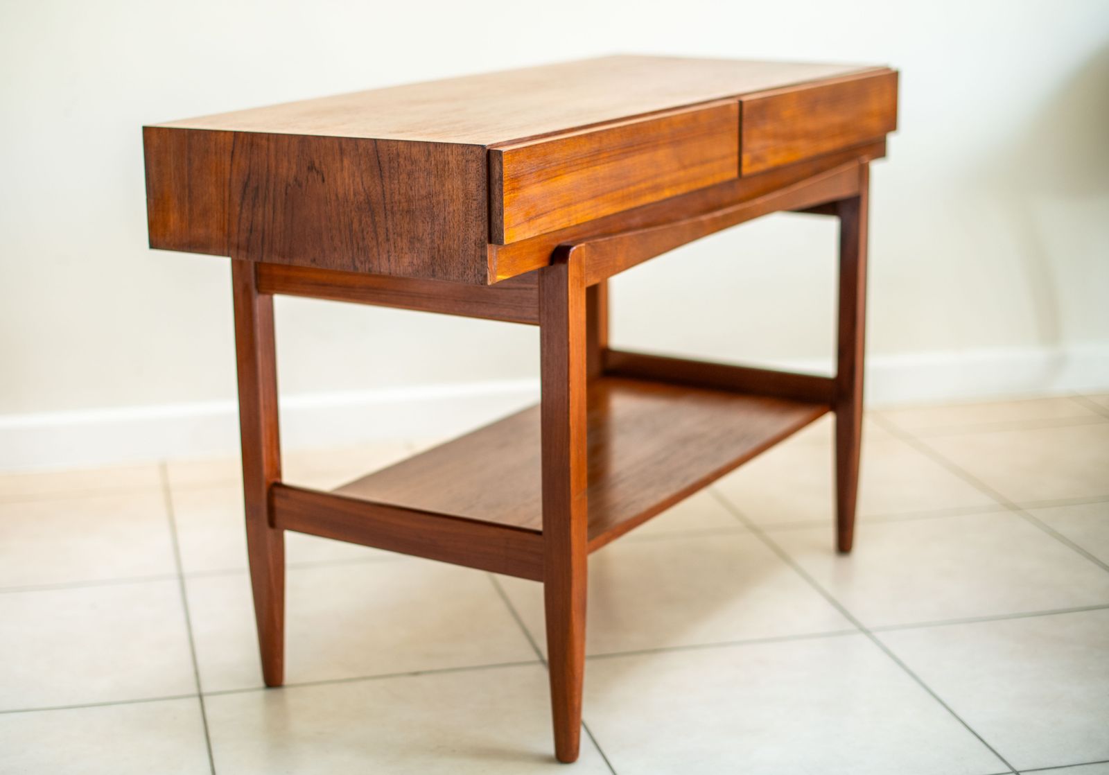 Furniture Teak Console By Ib Kofod Larsen For Faarup Møbelfabrik, Denmark 1960s. photo