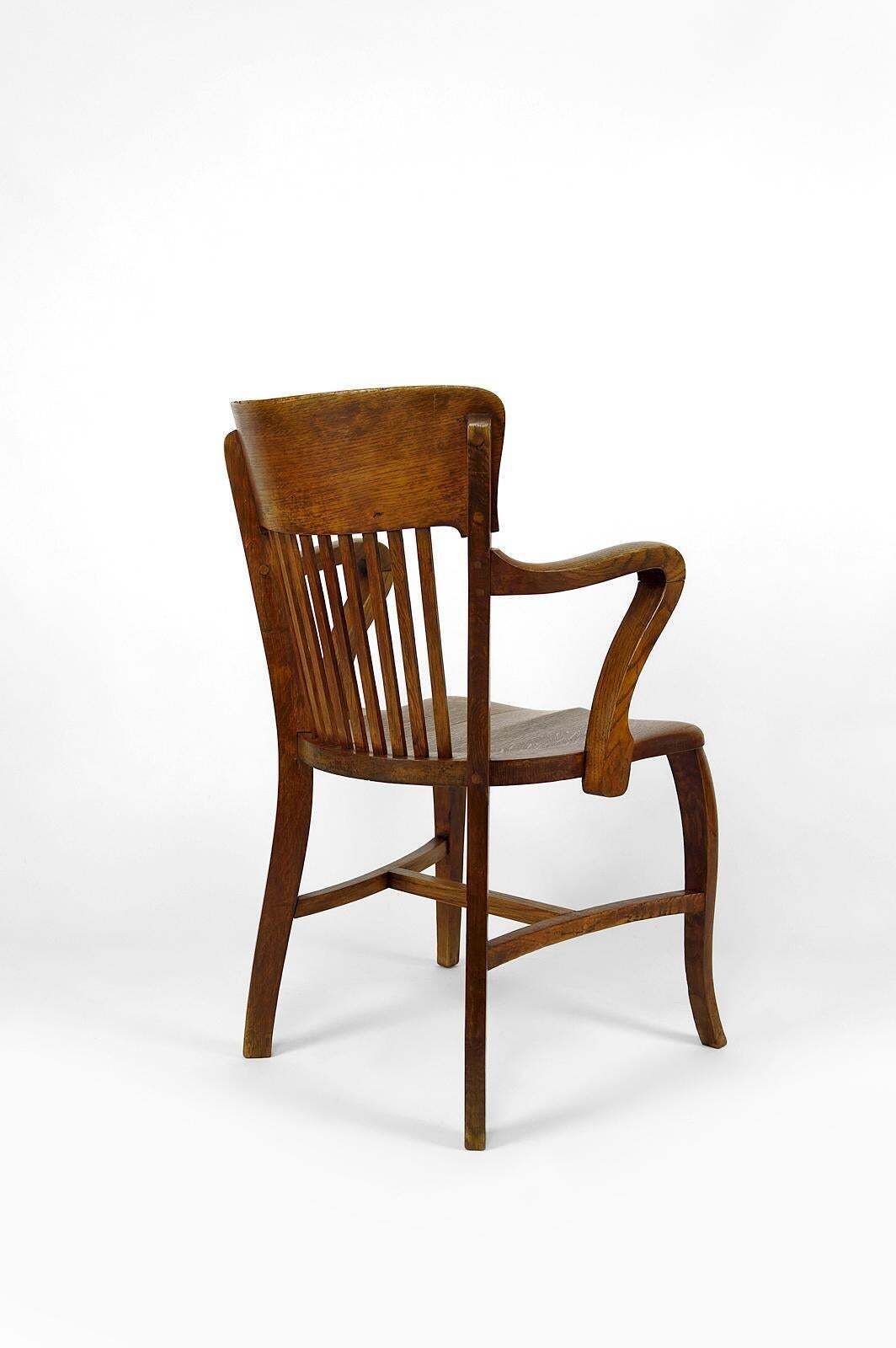American Oak Office Armchair, USA, Circa 1900 photo vinterior