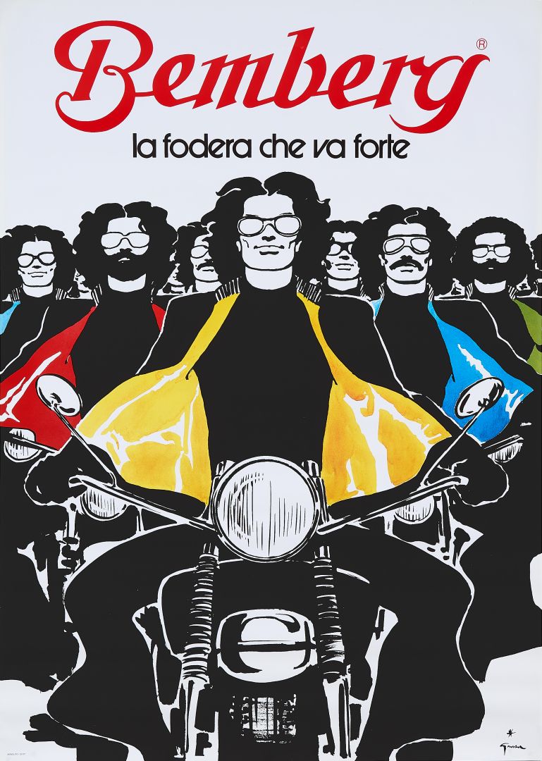 René Gruau, C.A. 1980s   Bemberg Tessuti   La Fodera Che Va Forte   Cm 140 X 100