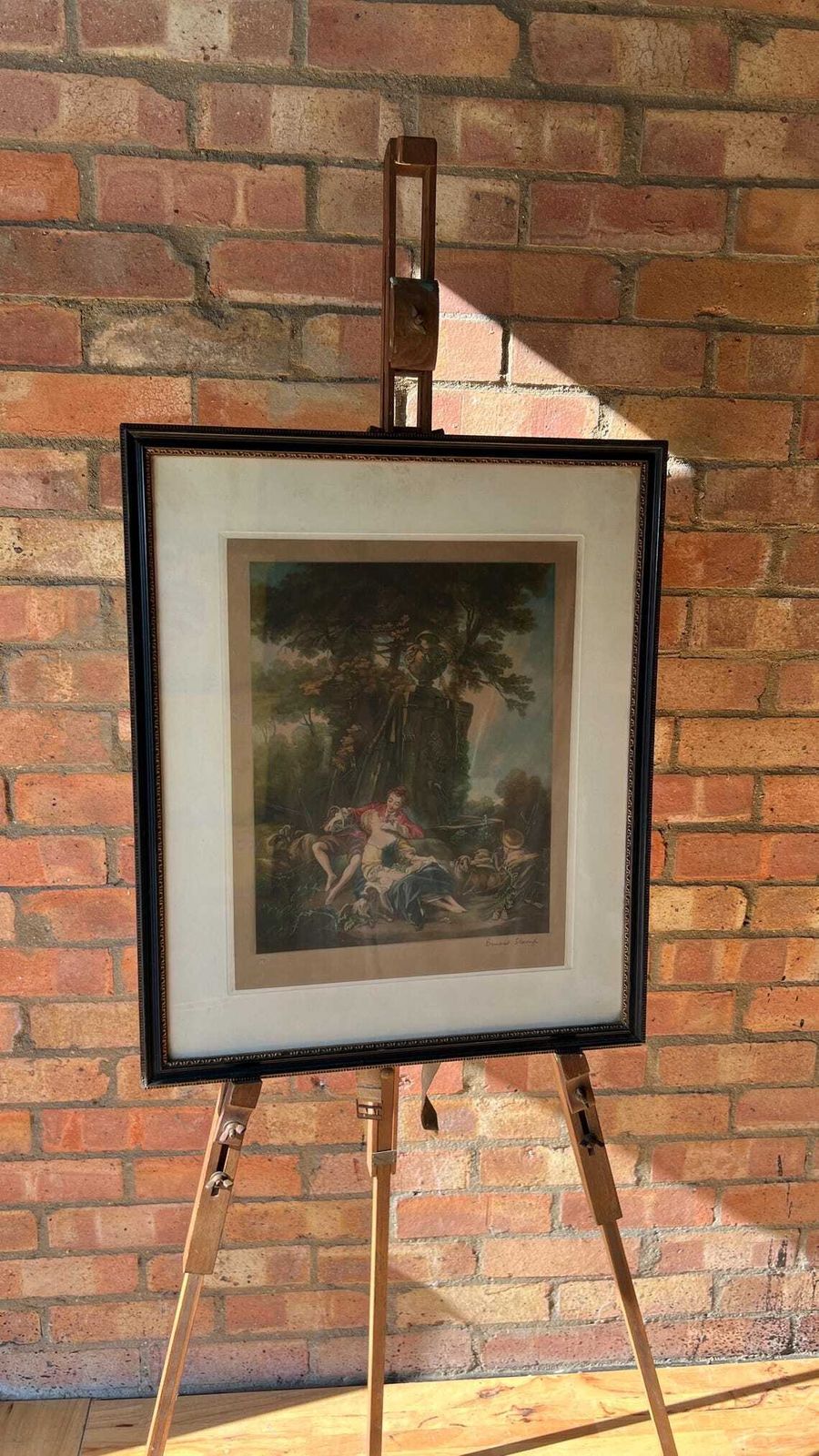 Signed Late 1800s Lithograph By Ernest Slamp After François Boucher – Framed & Glazed