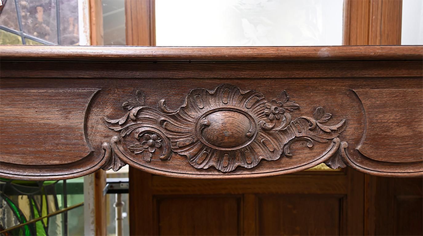 Antique Wooden Fireplace Mantel, 19th Century photo for sale