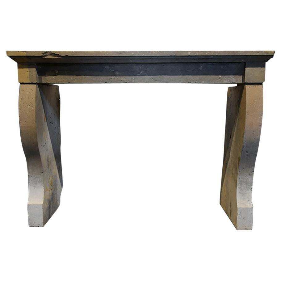 Antique Marble Stone Fireplace Mantel, 19th Century