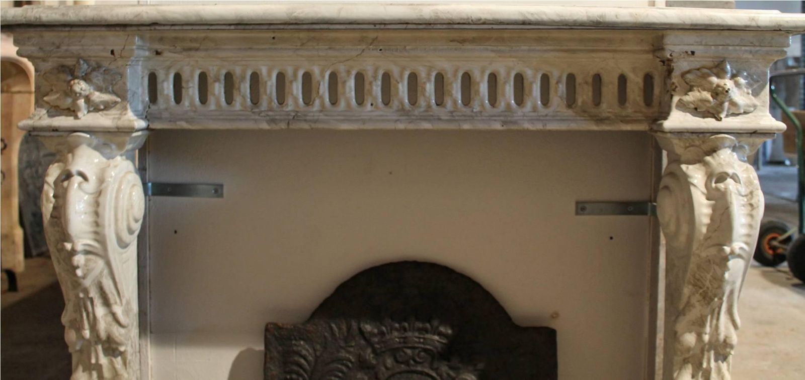 Antique Iron Fireplace Mantel, 19th Century photo Home Fixtures
