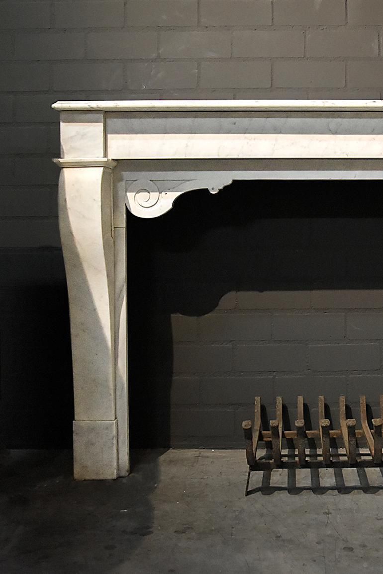 Antique White Marble Fireplace Mantel, 19th Century photo furniture