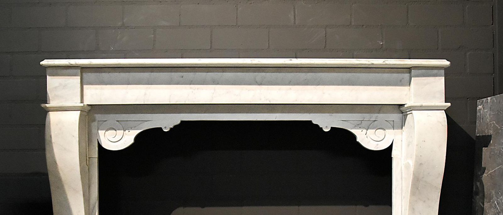 Antique White Marble Fireplace Mantel, 19th Century photo for sale